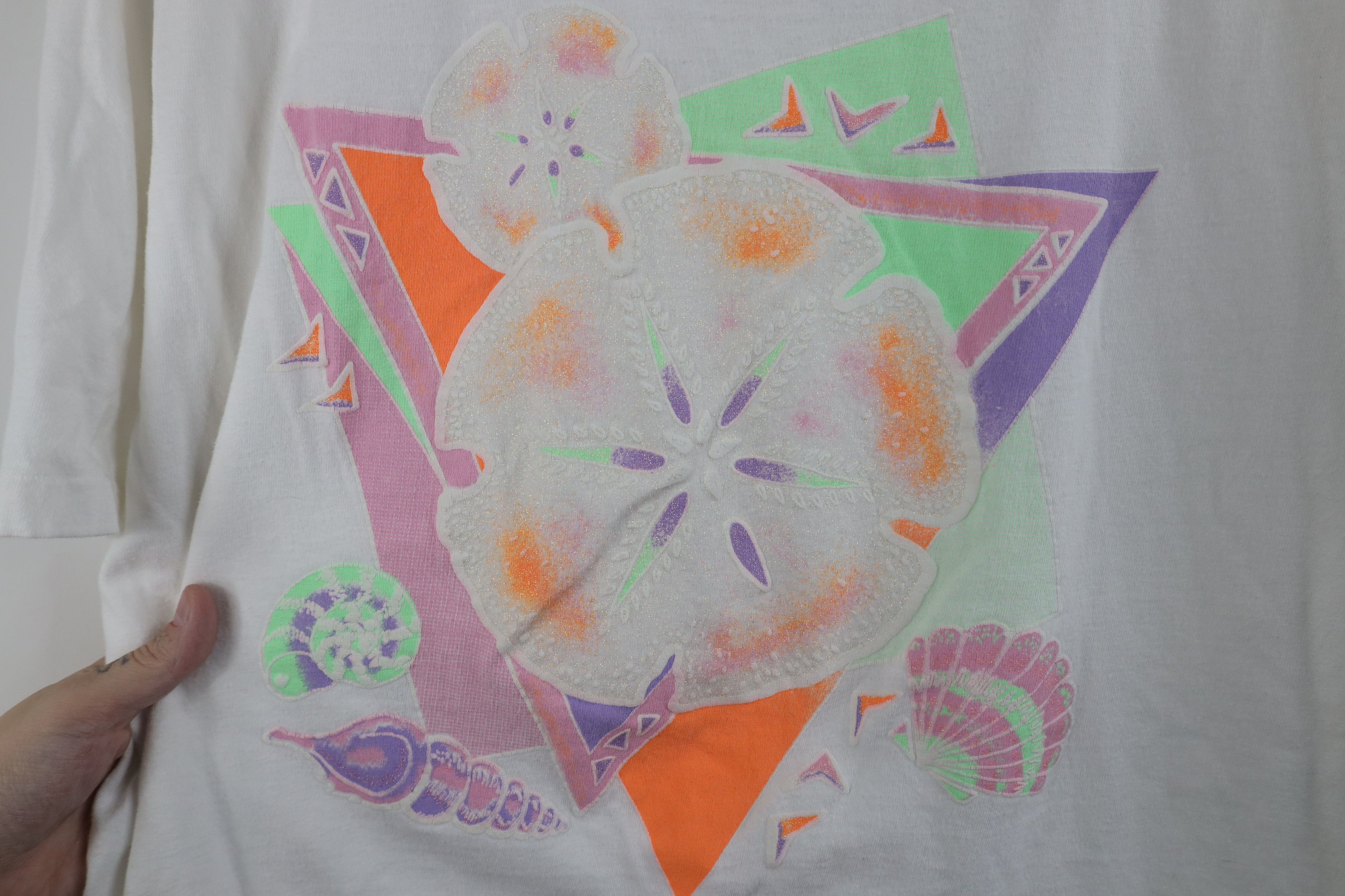 Vintage Vintage 90s Streetwear Beach Sand Dollar Shells T-Shirt Size XL / US 12-14 / IT 48-50 - 5 Thumbnail