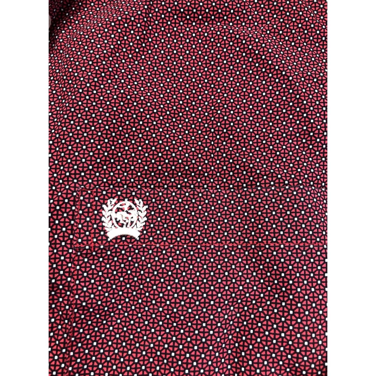 Vintage Cinch Mens M Red Geometric Long Sleeve Button-Down Western Shirt Size US M / EU 48-50 / 2 - 7 Thumbnail