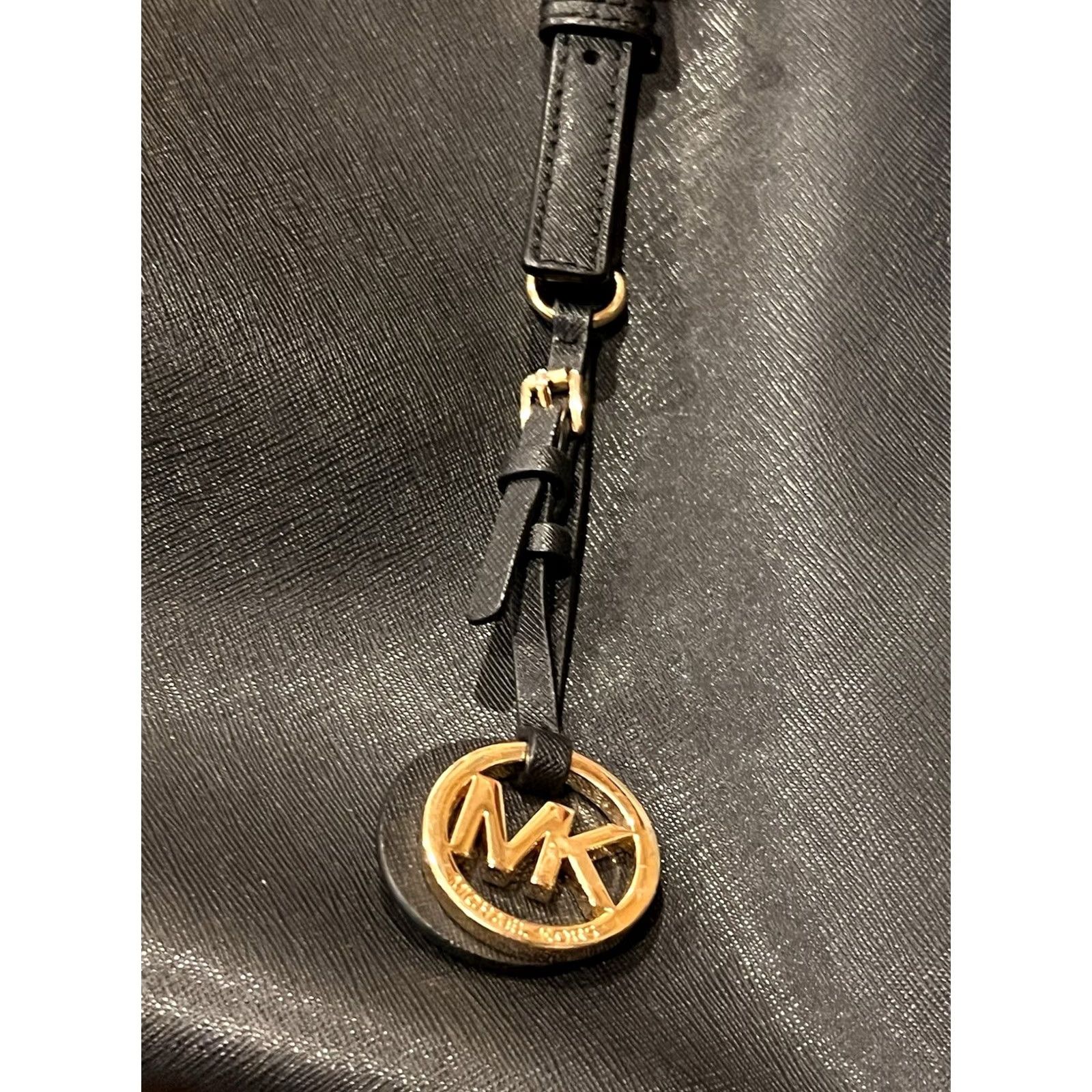Michael Kors Michael Kors Satchel Handbag Women's Large Jet Set Black Monogram Purse Size ONE SIZE - 4 Thumbnail