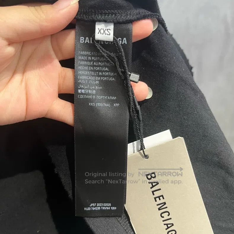 Balenciaga Balenciaga Black letter printed T-shirt with round neck an Size US XXS / EU 40 - 3 Thumbnail