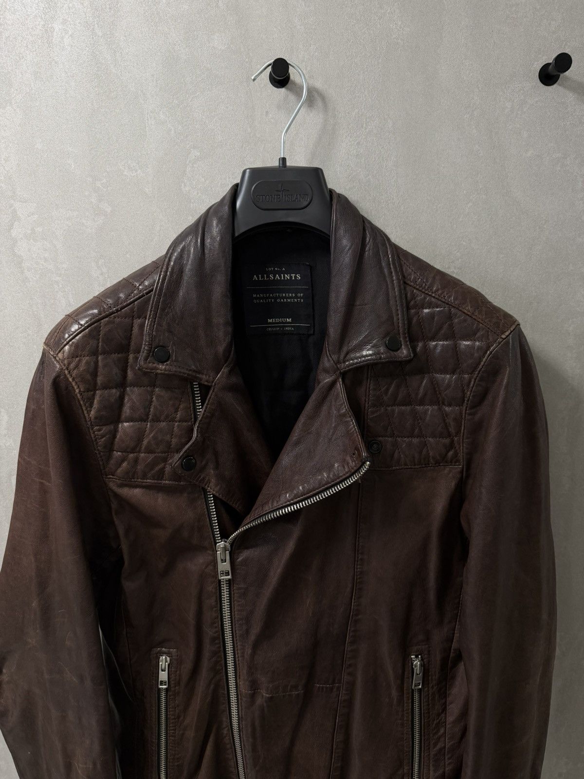 Allsaints AllSaints distressed Conroy Leather Biker Jacket, Oxblood Size US M / EU 48-50 / 2 - 4 Thumbnail