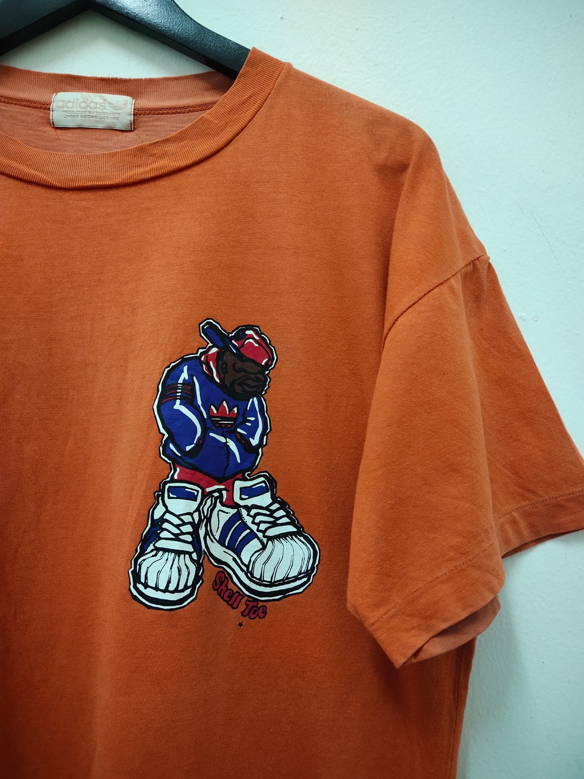 Adidas Vintage 90s Adidas Shell Toe hip hop dj rave skate tees Size US M / EU 48-50 / 2 - 4 Thumbnail