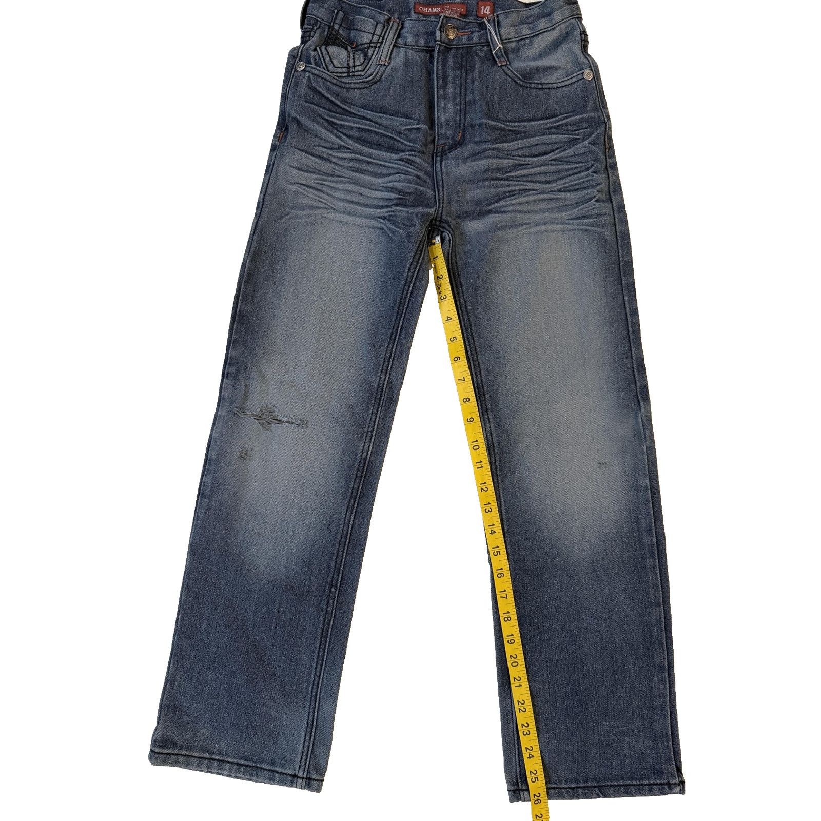 & Other Stories Chams Jeans Girls Size 14 Skinny Slim 506 Distressed Y2K Size 36" / US 14 / IT 50 - 6 Thumbnail