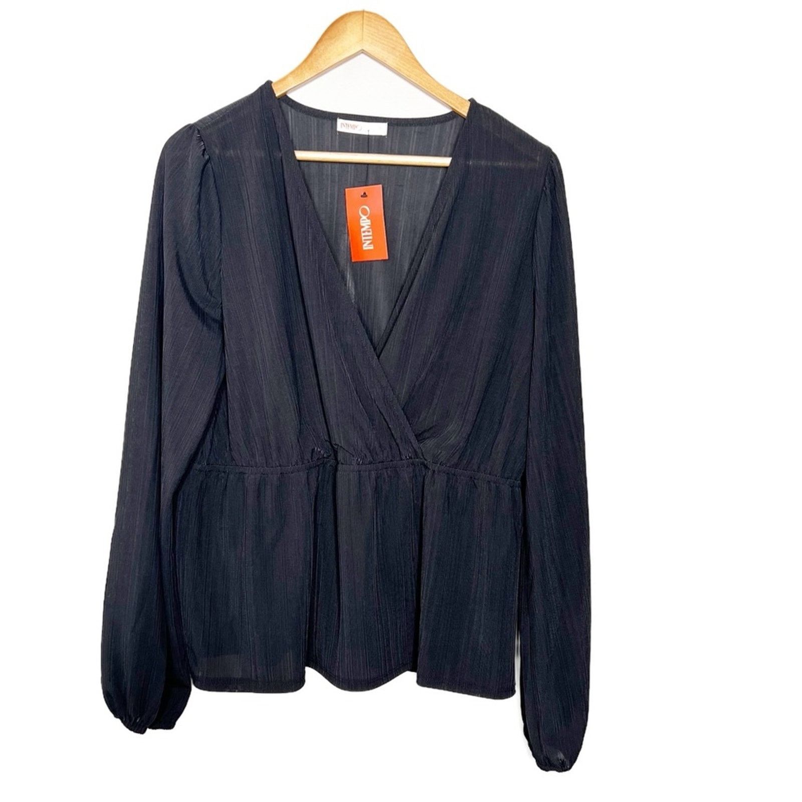 Kohl's New with tag Intempo Women’s Satin Wrap Style Blouse Size XL / US 12-14 / IT 48-50 - 1 Thumbnail