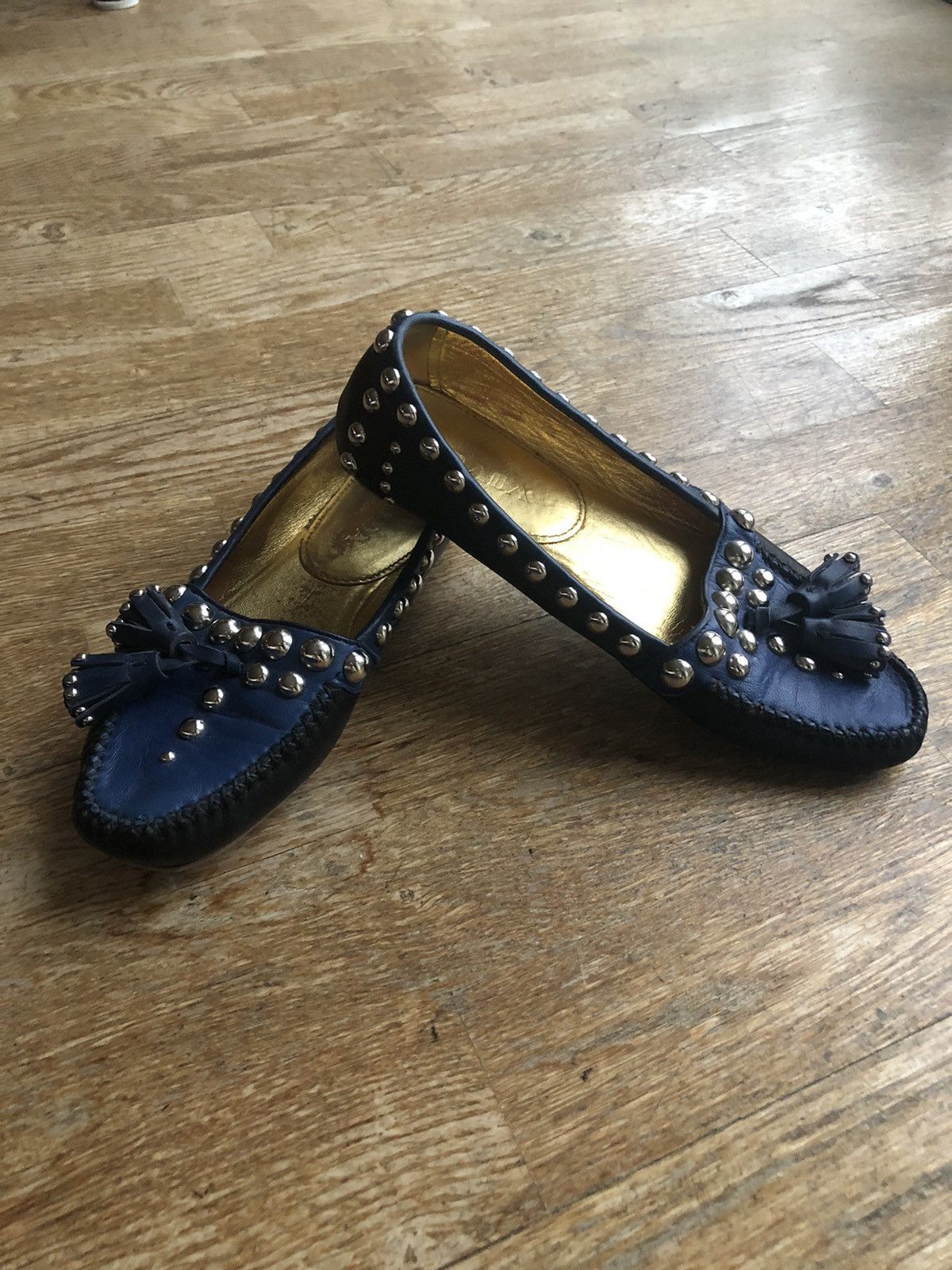 Prada VINTAGE PRADA LEATHER SLIP ON SHOES SANDALS Size US 5.5 / IT 35.5 - 1 Thumbnail