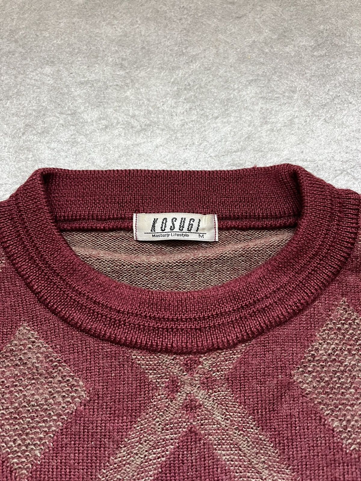Japanese Brand Kosugi Diamond Pattern Knit Sweater Size US S / EU 44-46 / 1 - 3 Thumbnail