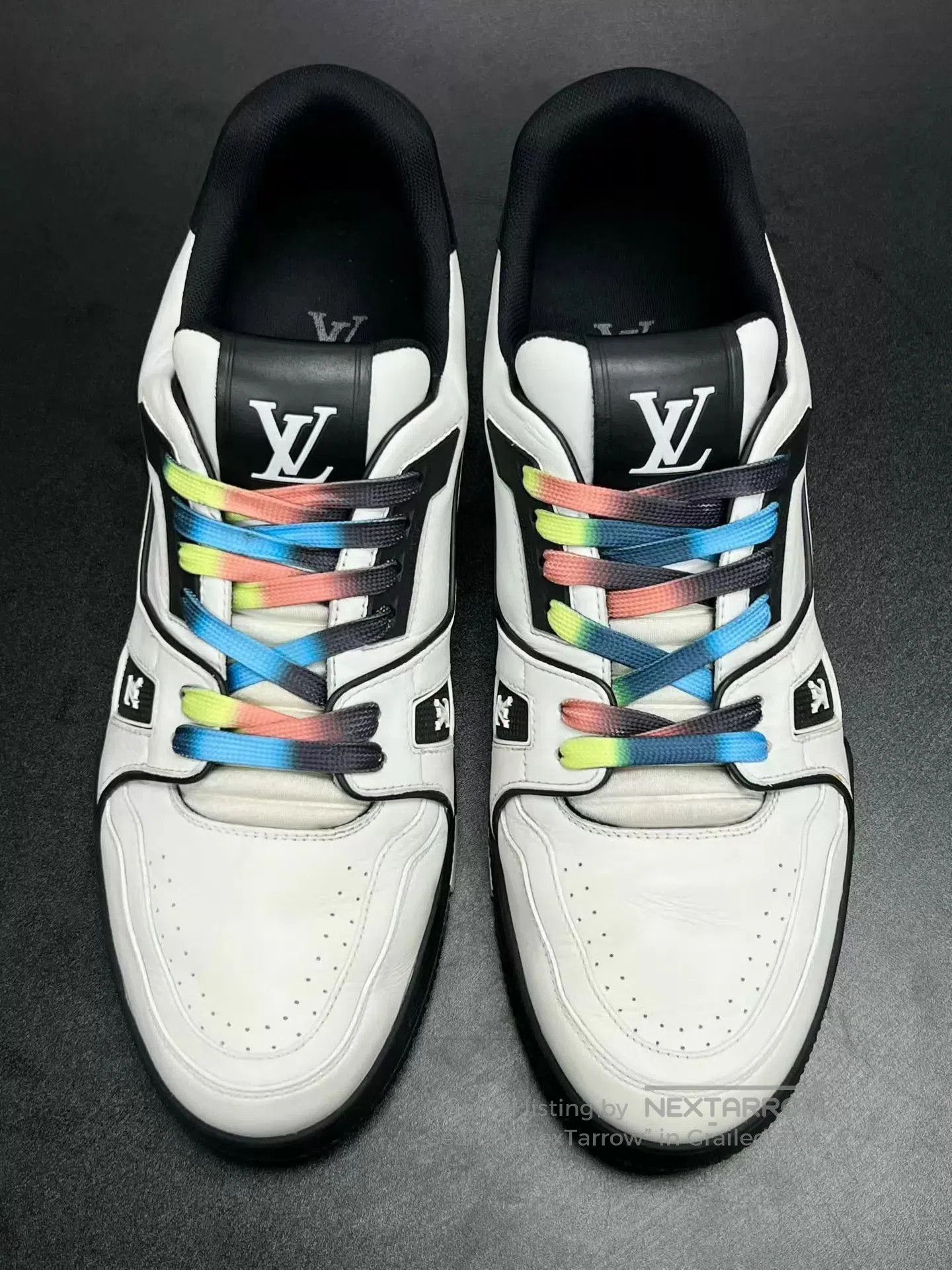 Louis Vuitton White Low-Top Sneakers with Colorful Laces Size 10. Size US 9 / EU 42 - 3 Thumbnail