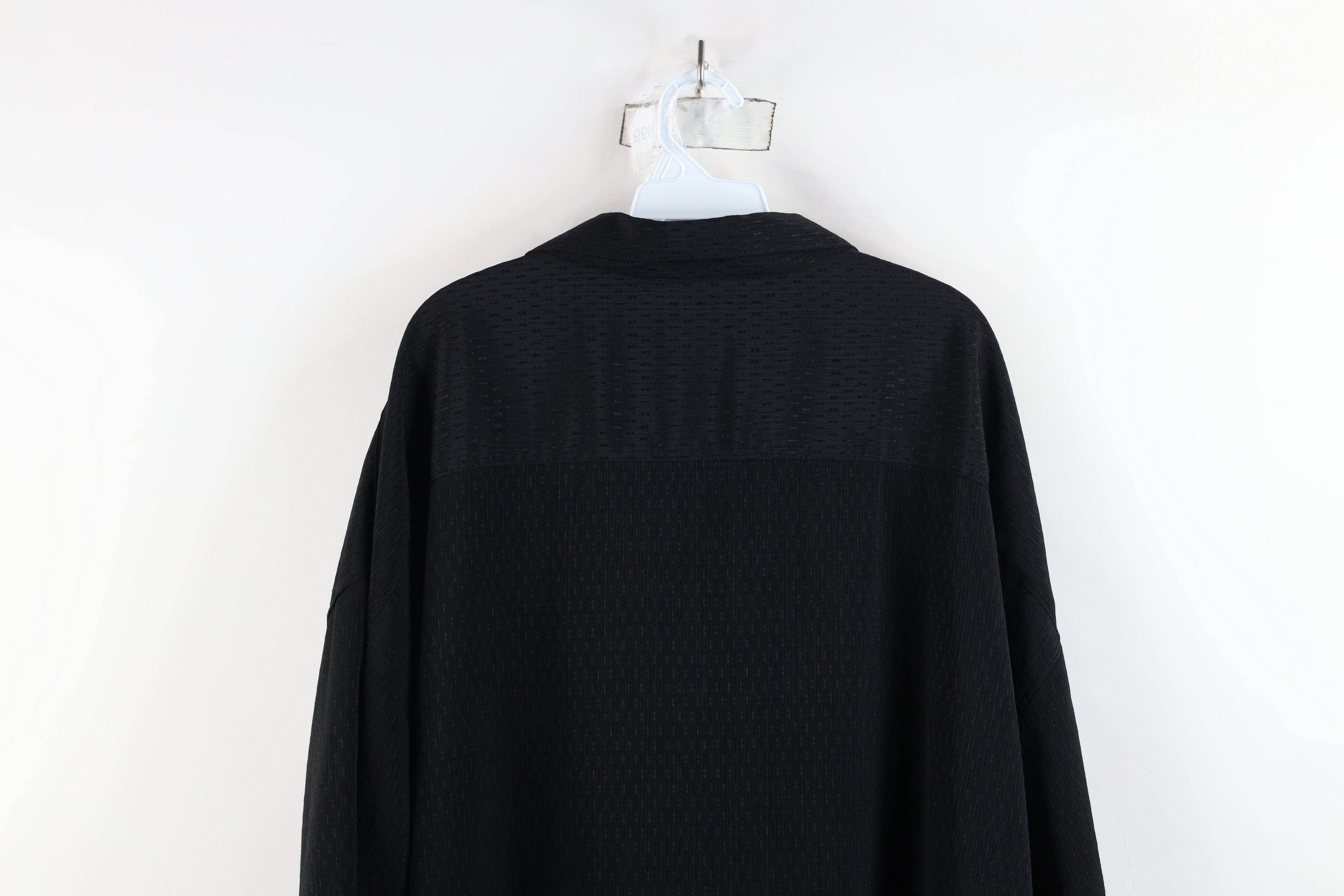 Vintage Vintage 90s Rockabilly Knit Camp Collar Button Shirt Black Size US XXL / EU 58 / 5 - 10 Thumbnail