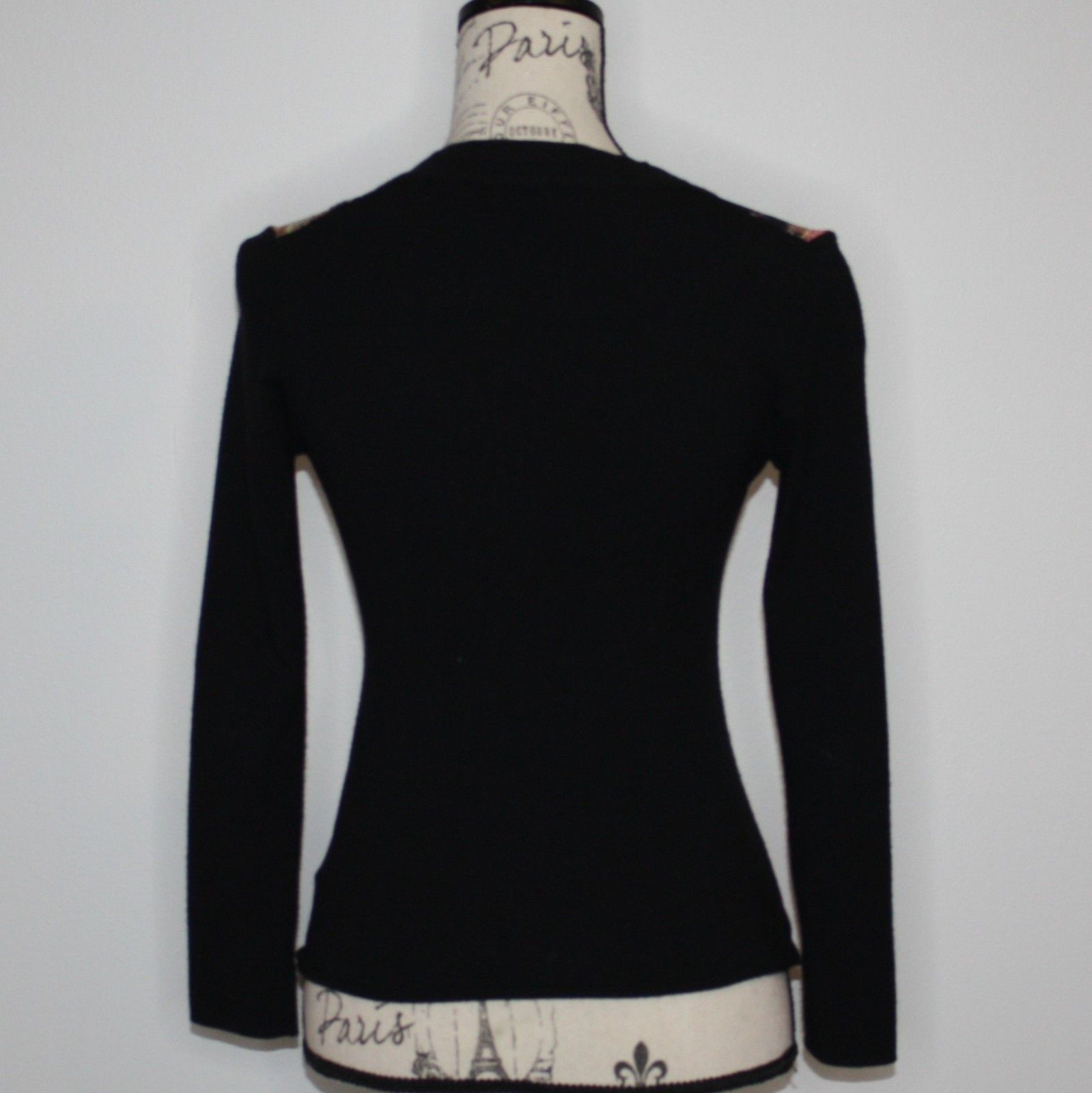 Roberto Cavalli Black Knit Sweater with Crystal Beaded Mesh Front size M Size M / US 6-8 / IT 42-44 - 10 Thumbnail