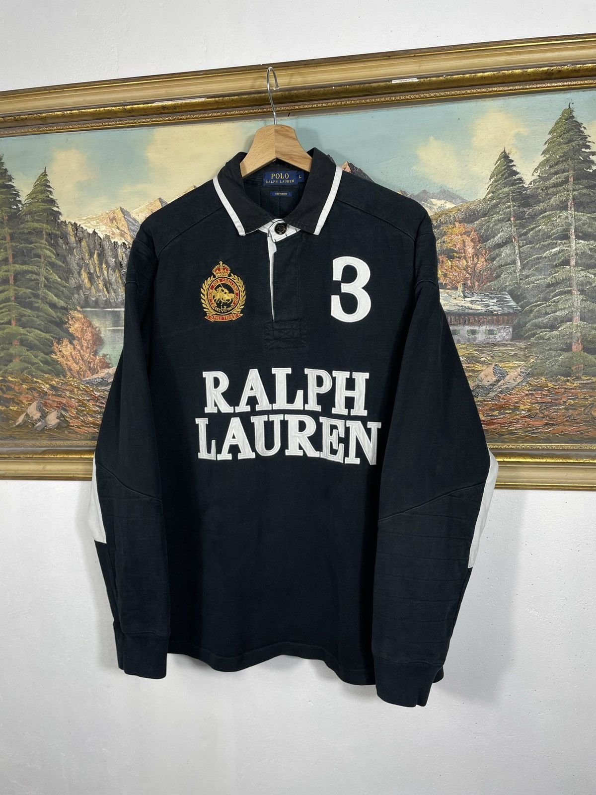 Polo Ralph Lauren Polo Ralph Lauren Black Retro 00s Longsleeve Skate Drip Swag Size US L / EU 52-54 / 3 - 3 Thumbnail