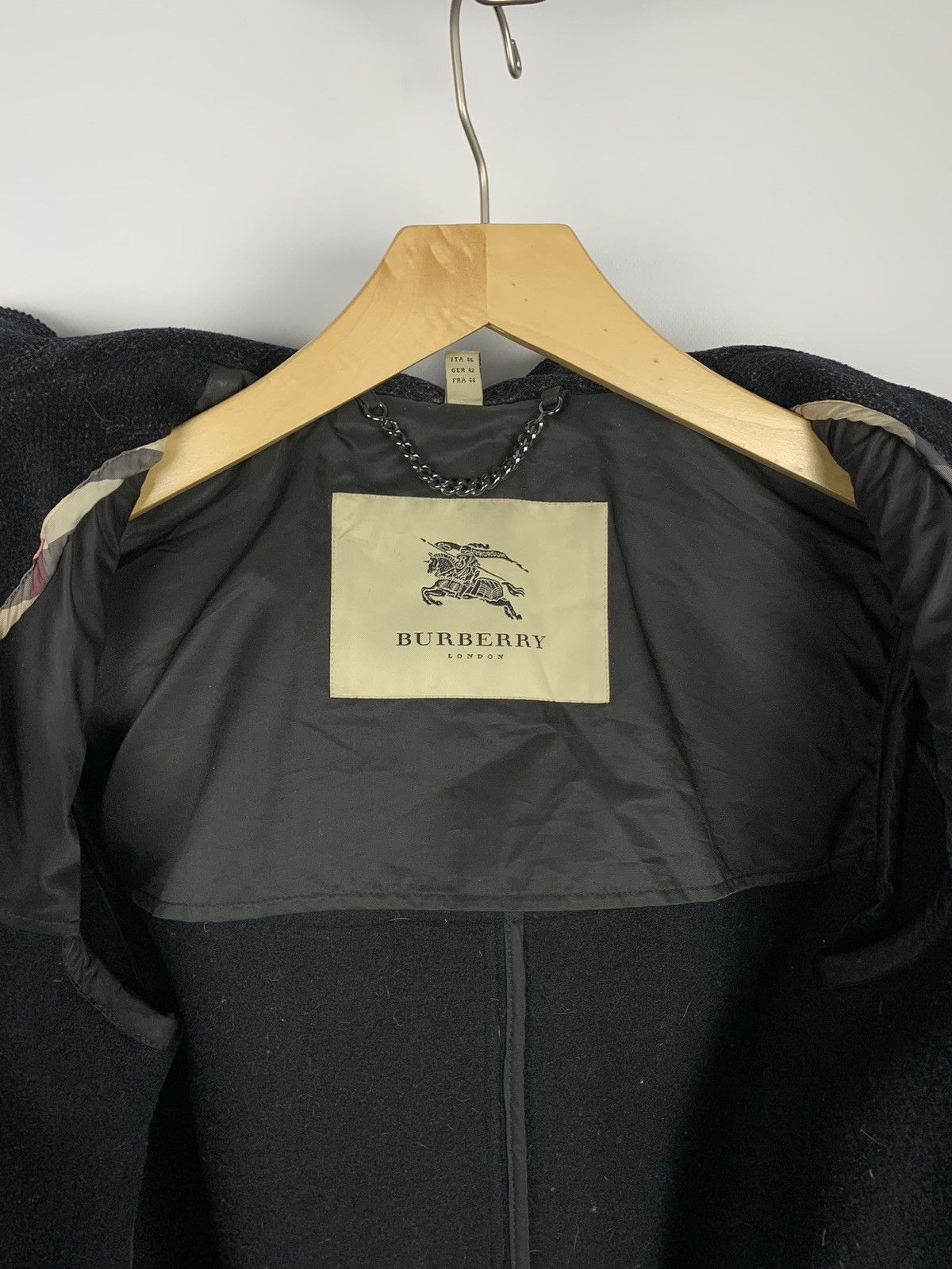 Burberry Burberry London Duffle Coat Wool Sz IT 46 Black Hooded 90’s Size L / US 10 / IT 46 - 13 Thumbnail