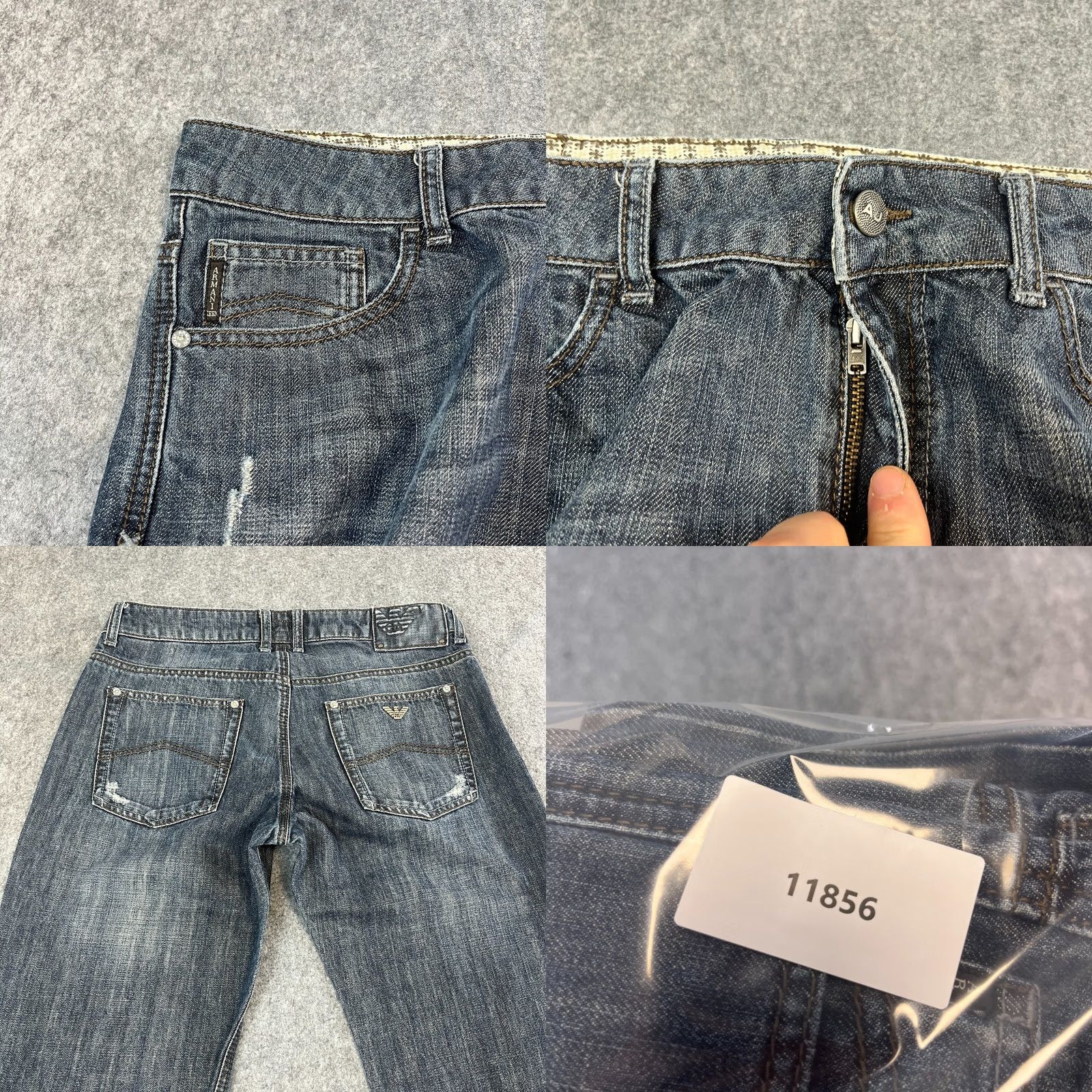 Armani Armani Jeans Straight 32 32 UK12 Charcoal Grey Wash Denim 5-Pocket Design Womens Jeans Regular Fit Boys/Girls Mens Size 24" / US 00 / IT 34 - 8 Thumbnail
