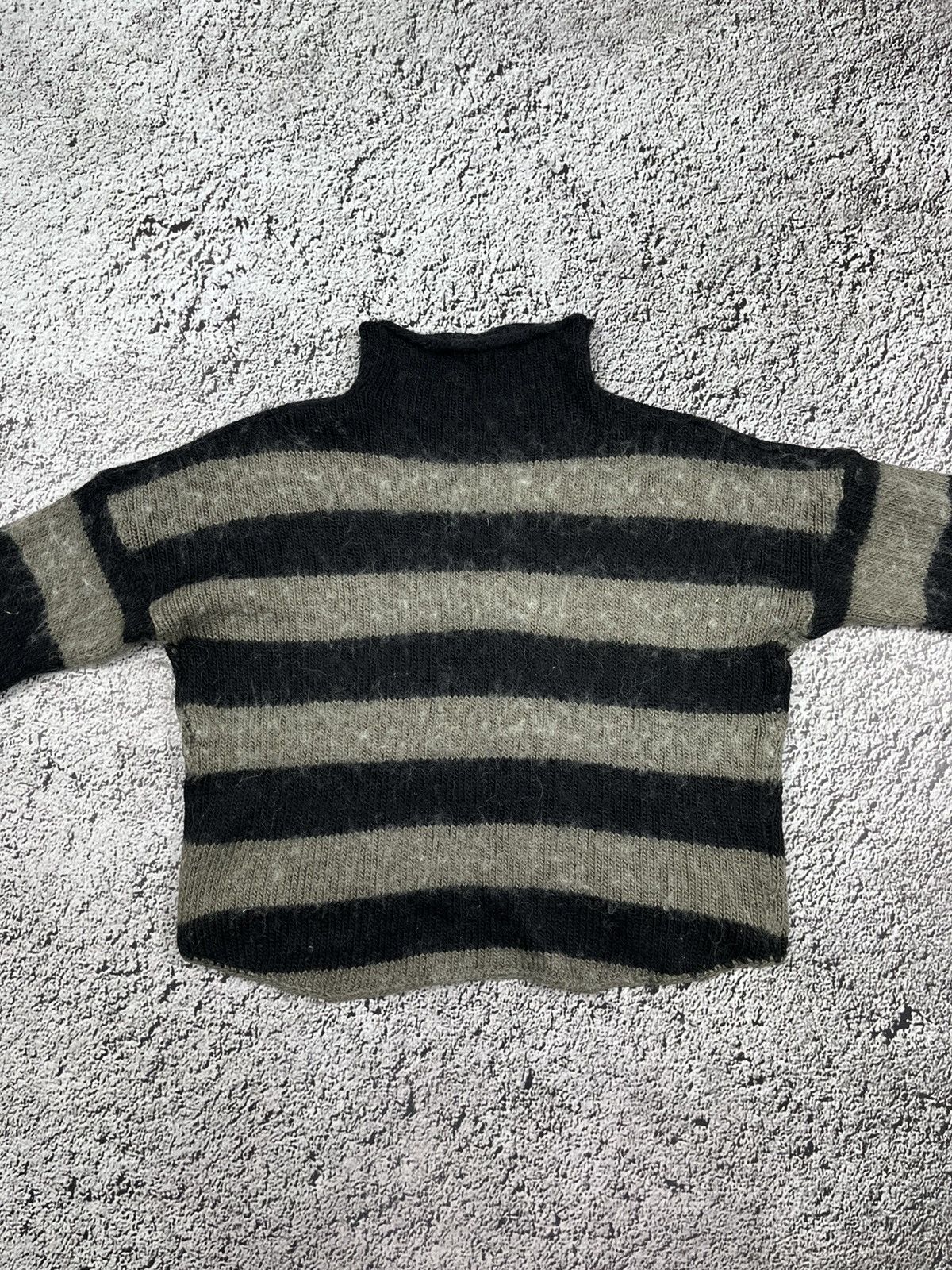 Vintage Vintage Y2K Cropped Striped Alpaca Wool Turtleneck Sweater M Size M / US 6-8 / IT 42-44 - 4 Thumbnail