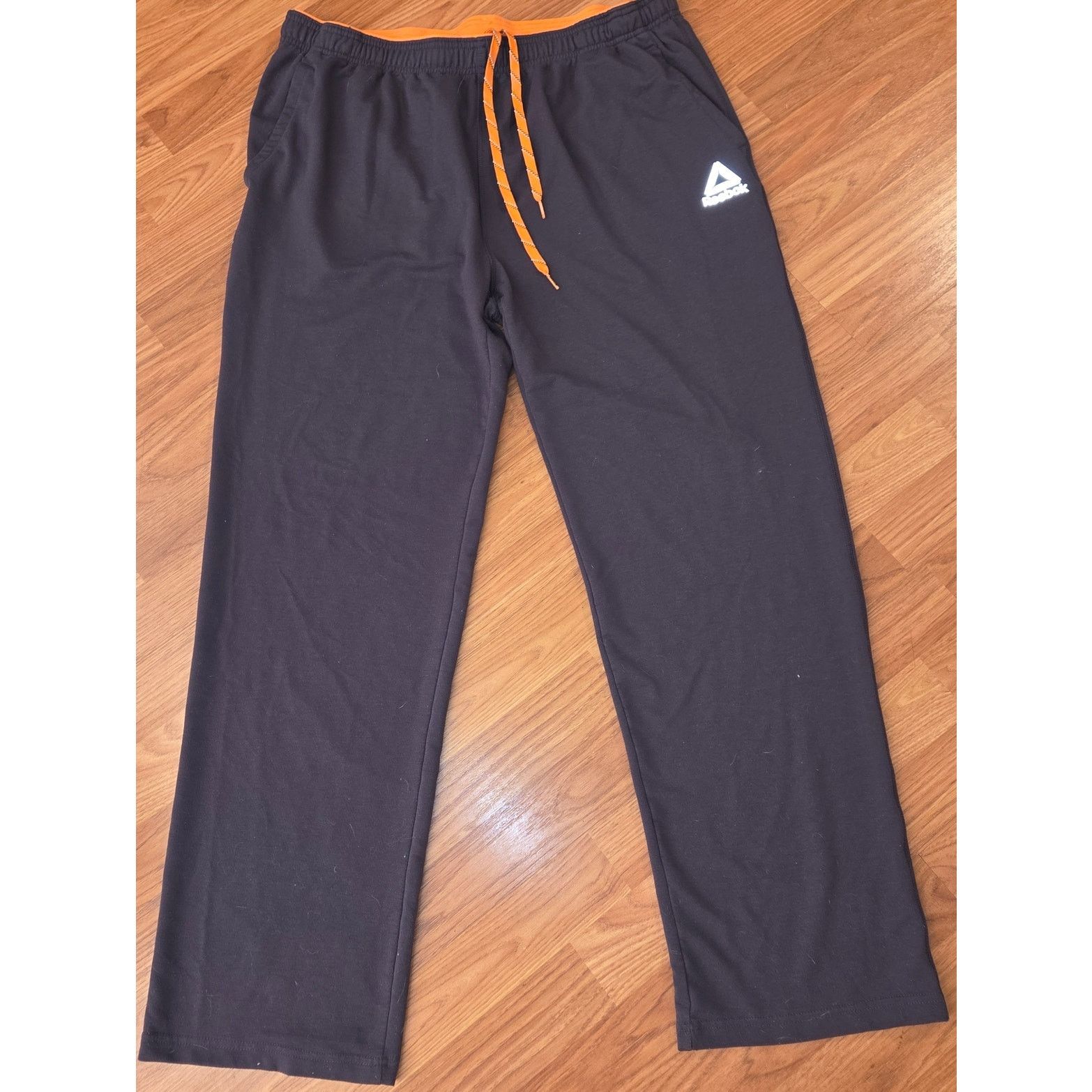 Reebok Reebok Black XXL Sweatpants with Orange Trim - Men's Size US 40 / EU 56 - 4 Thumbnail