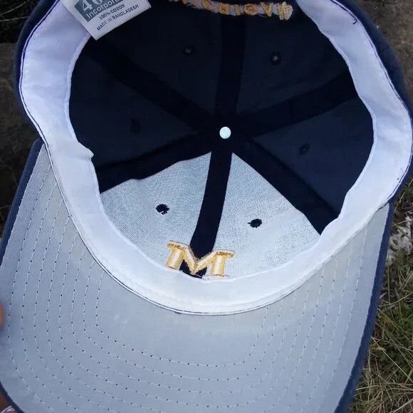 NCAA × Vintage Vintage 90s Michigan Wolverines Snap Back Hat Back Hit Size ONE SIZE - 5 Thumbnail