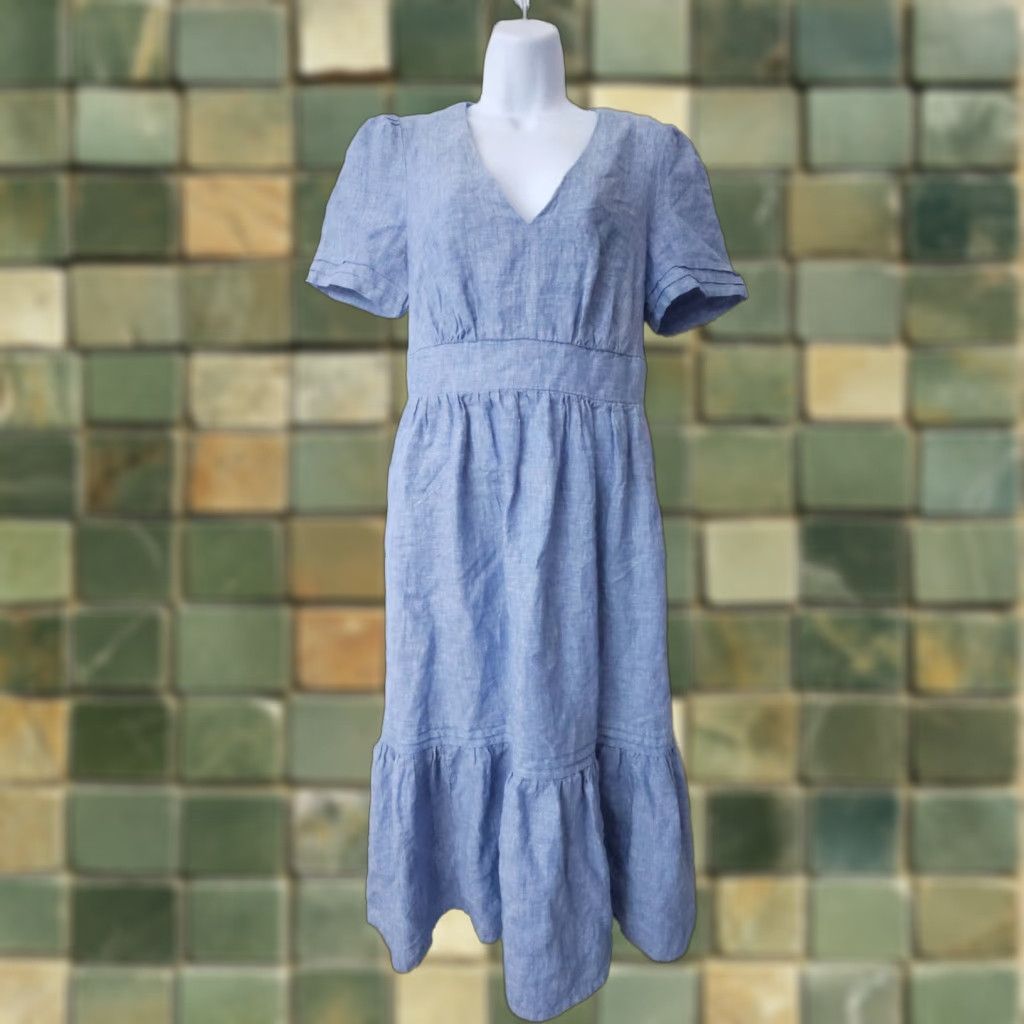 Linen Dress Boden Grey Dress Alexa Linen Maxi Shirt Dress-Grey Blue  Chambray Boden AU