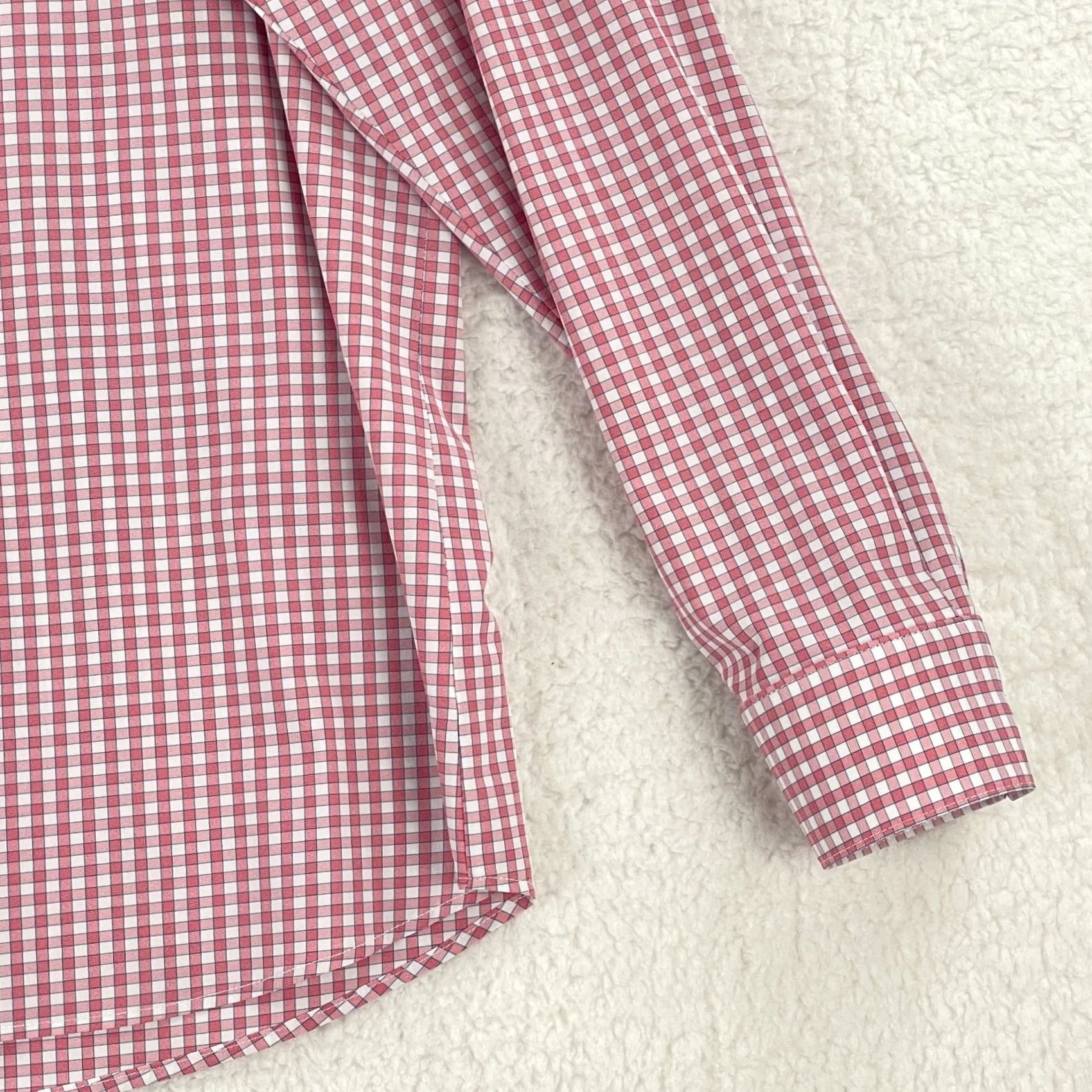 Mizzen+Main Mizzen+Main Dress Shirt Mens XXL Red Plaid Button-Up Sleeve Long Sleeve Regular Fit USA Made EUC Size 48R - 5 Thumbnail