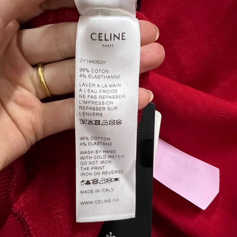 Celine Celine Red Sweatshirt with Gold Embroidery Size US S / EU 44-46 / 1 - 5 Thumbnail