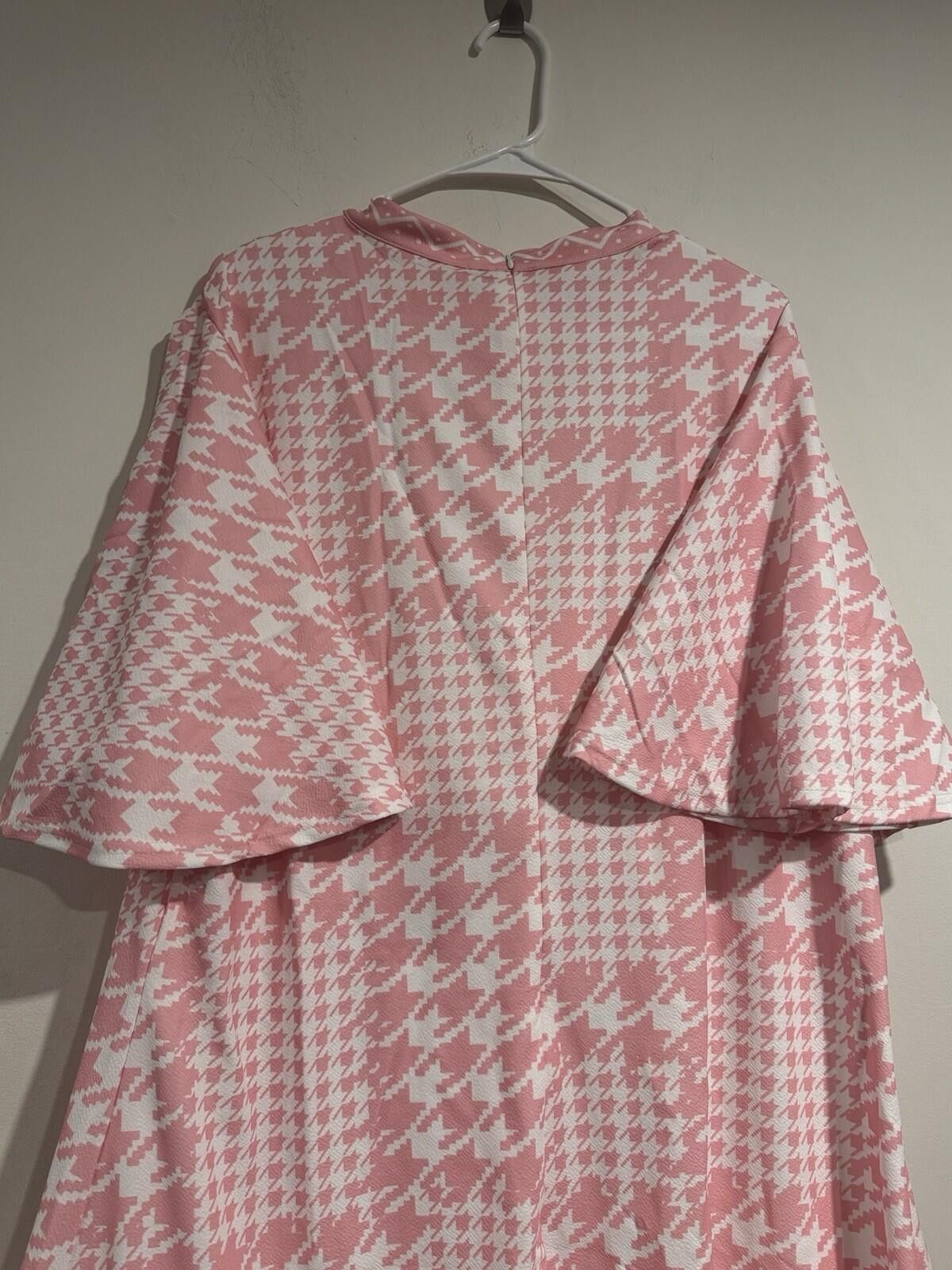 Other WDIRARA Houndstooth Chevron Mock Neck Butterfly Sleeve Dress Size 4XL / US 24-26 - 11 Thumbnail