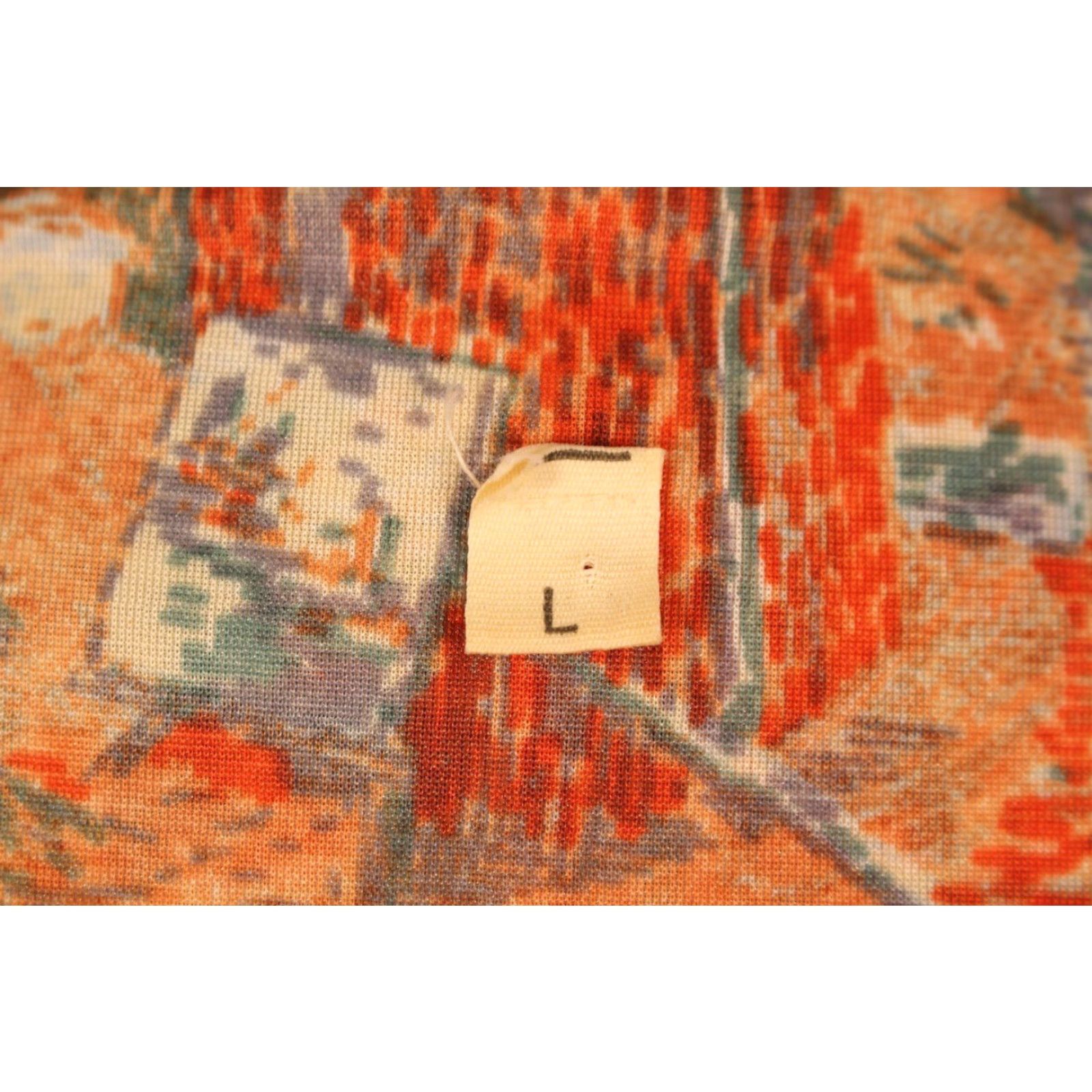 Vintage VINTAGE Men’s VTG 70s Orange Pointillist Boat Print Shirt M/L 1970s Disco Nylon Polyester Size US M / EU 48-50 / 2 - 4 Thumbnail