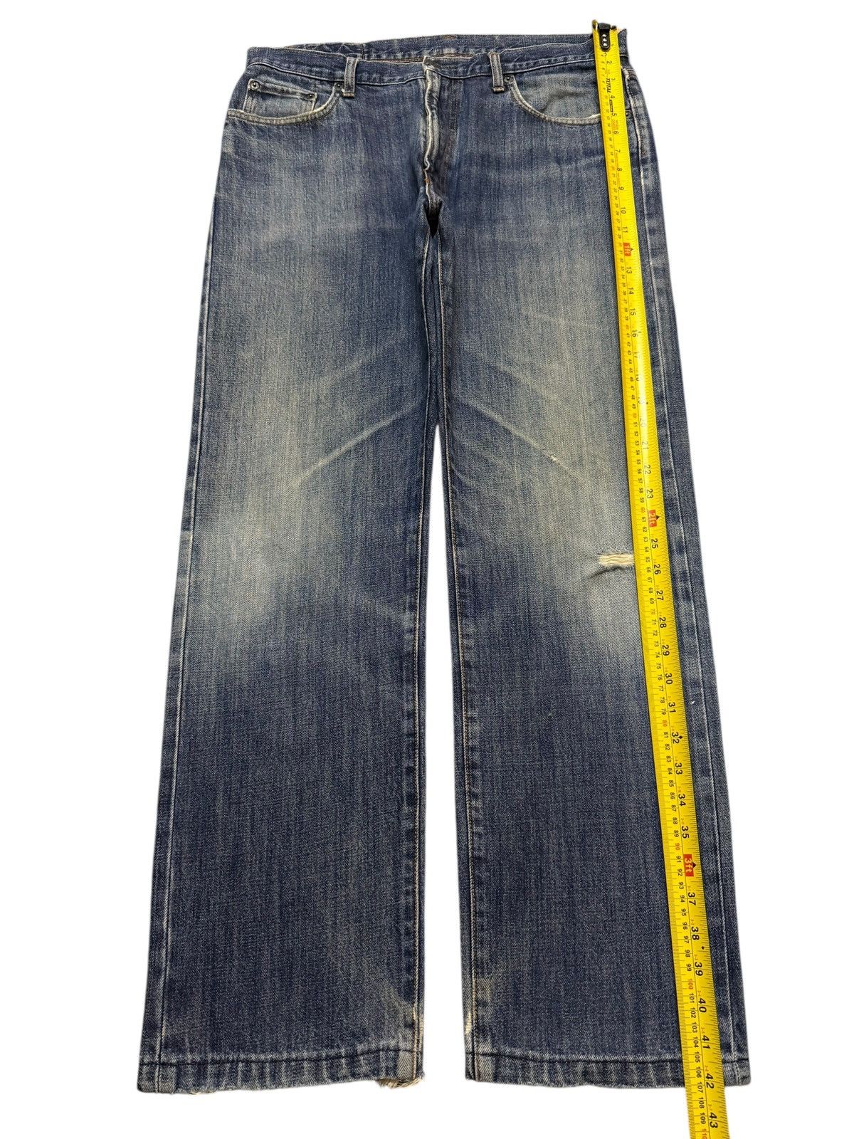 Kapital Vintage Y2K Japanese Brand Blue Faded Wash Whiskers Wide Leg Size US 34 / EU 50 - 8 Thumbnail