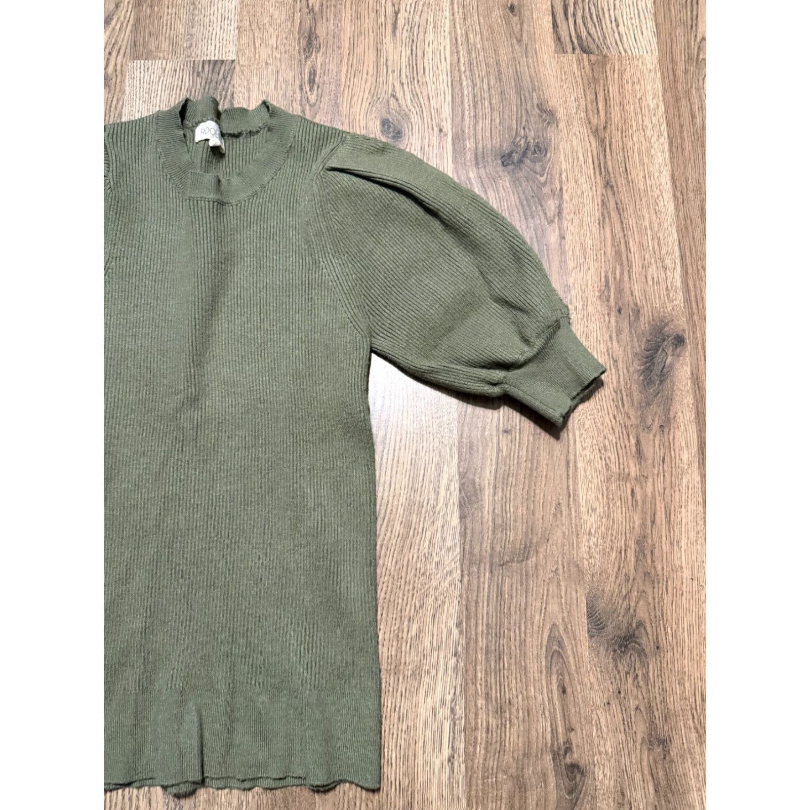 Vintage ROOLEE Shirt, Women's Medium, Green, Puffed Short Sleeve Shirt, T-Shirt, Regular, Casual, Womens Size M / US 6-8 / IT 42-44 - 4 Thumbnail