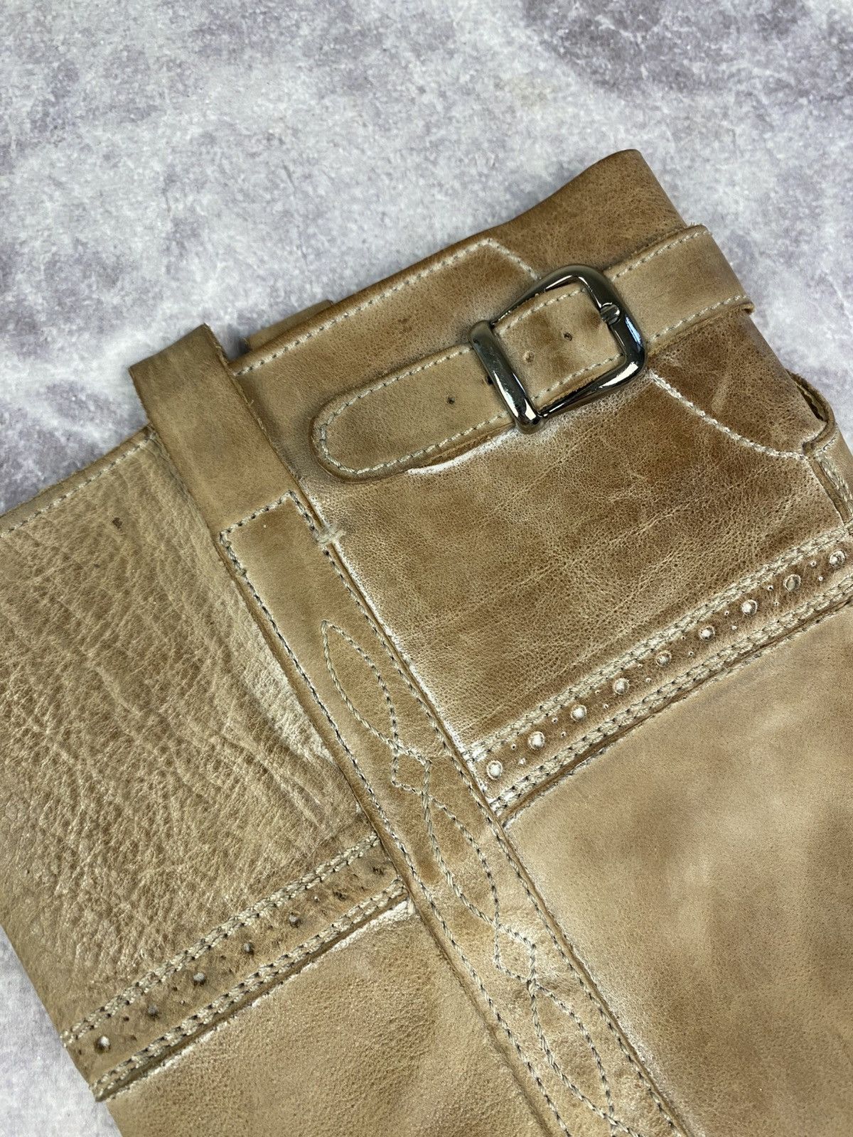 Sancho Boots Sancho Boots leather western knee-high boots beige size: 38 Size US 8 / IT 38 - 5 Thumbnail