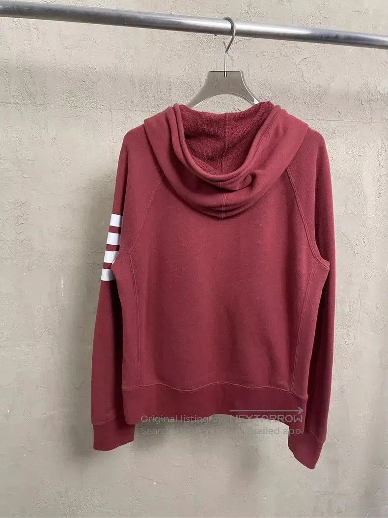 Thom Browne Thom Browne Burgundy Striped Zip Hoodie- dmc. Size US S / EU 44-46 / 1 - 6 Thumbnail