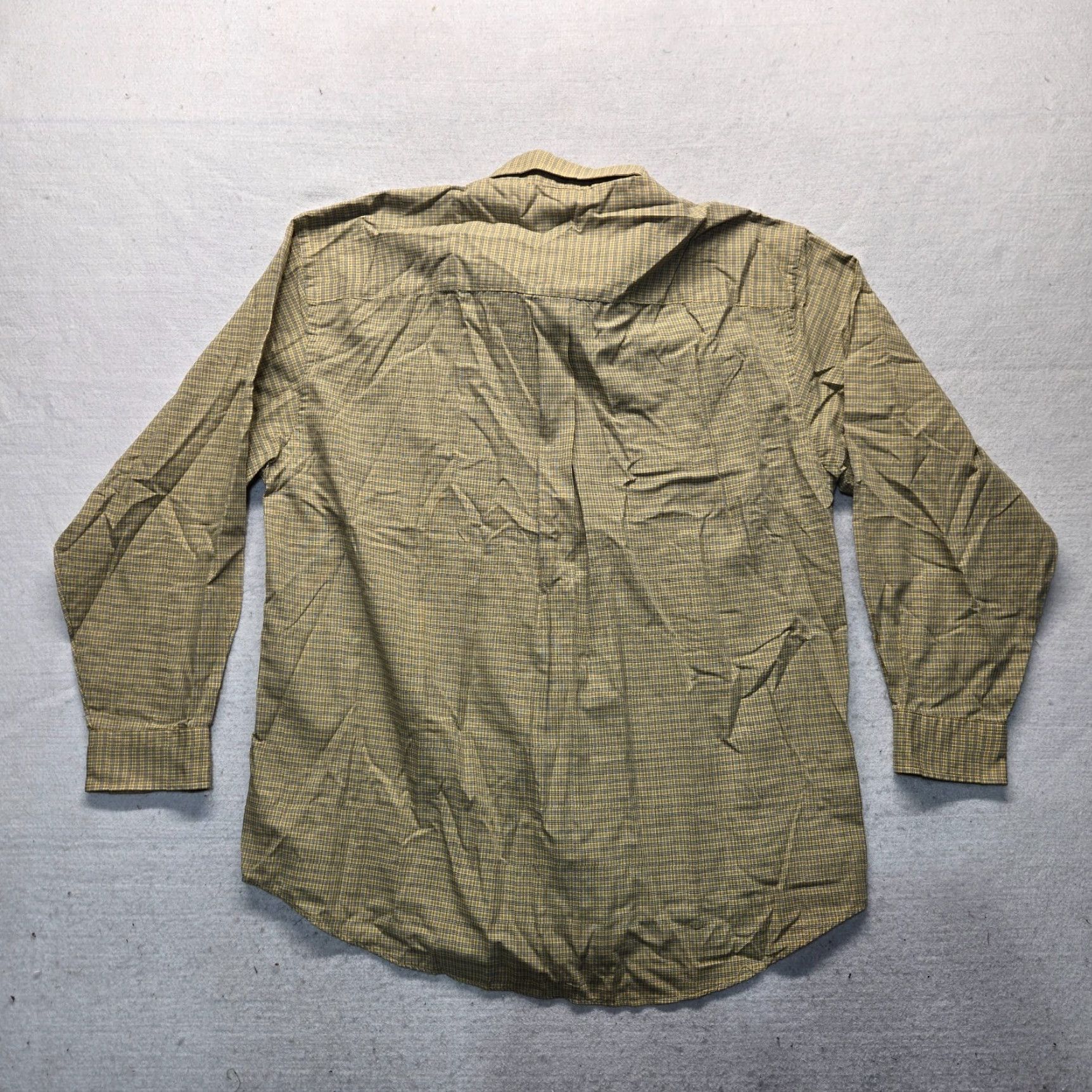 Van Heusen Van Heusen Shirt Mens L Yellow Plaid Long Sleeve Button-Up 16 16.5 Cotton Blend Casual Pockets Captain? Size US L / EU 52-54 / 3 - 7 Thumbnail