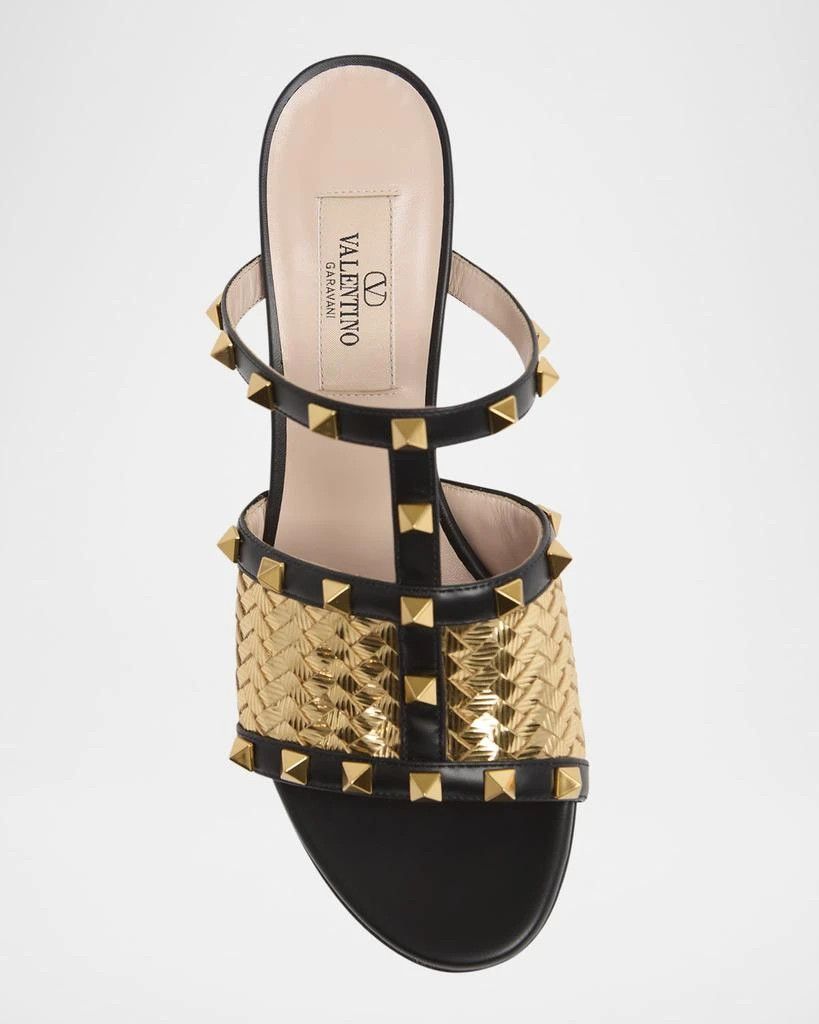 Valentino os11x0126 Nappa Leather Slide Sandals in Black/Gold Size US 9 / IT 39 - 3 Thumbnail