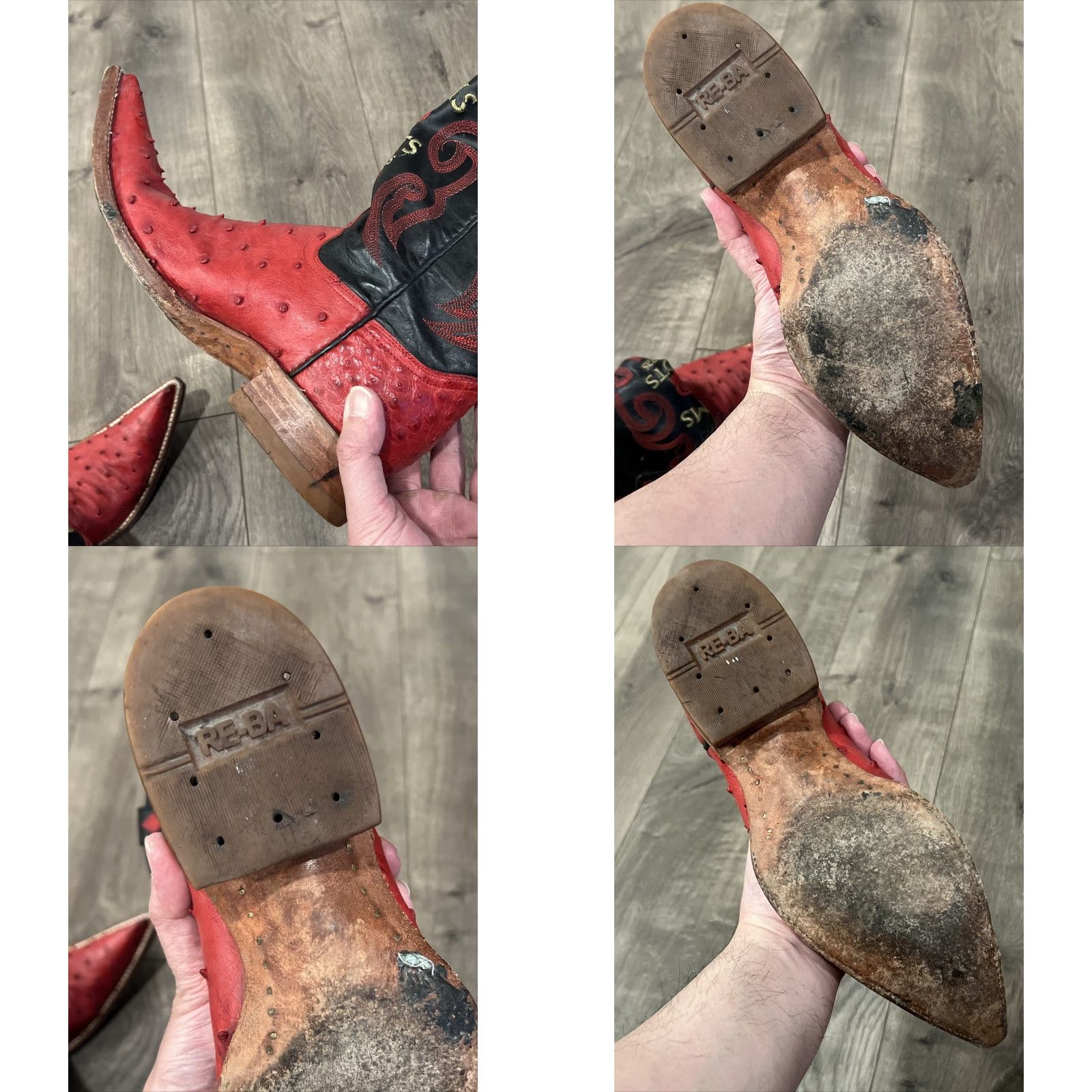 Vintage Rams Boots Las Vegas Cowboy Boots Black Red Leather Size 7.5 Western Mens Size US 7.5 / EU 40-41 - 8 Thumbnail