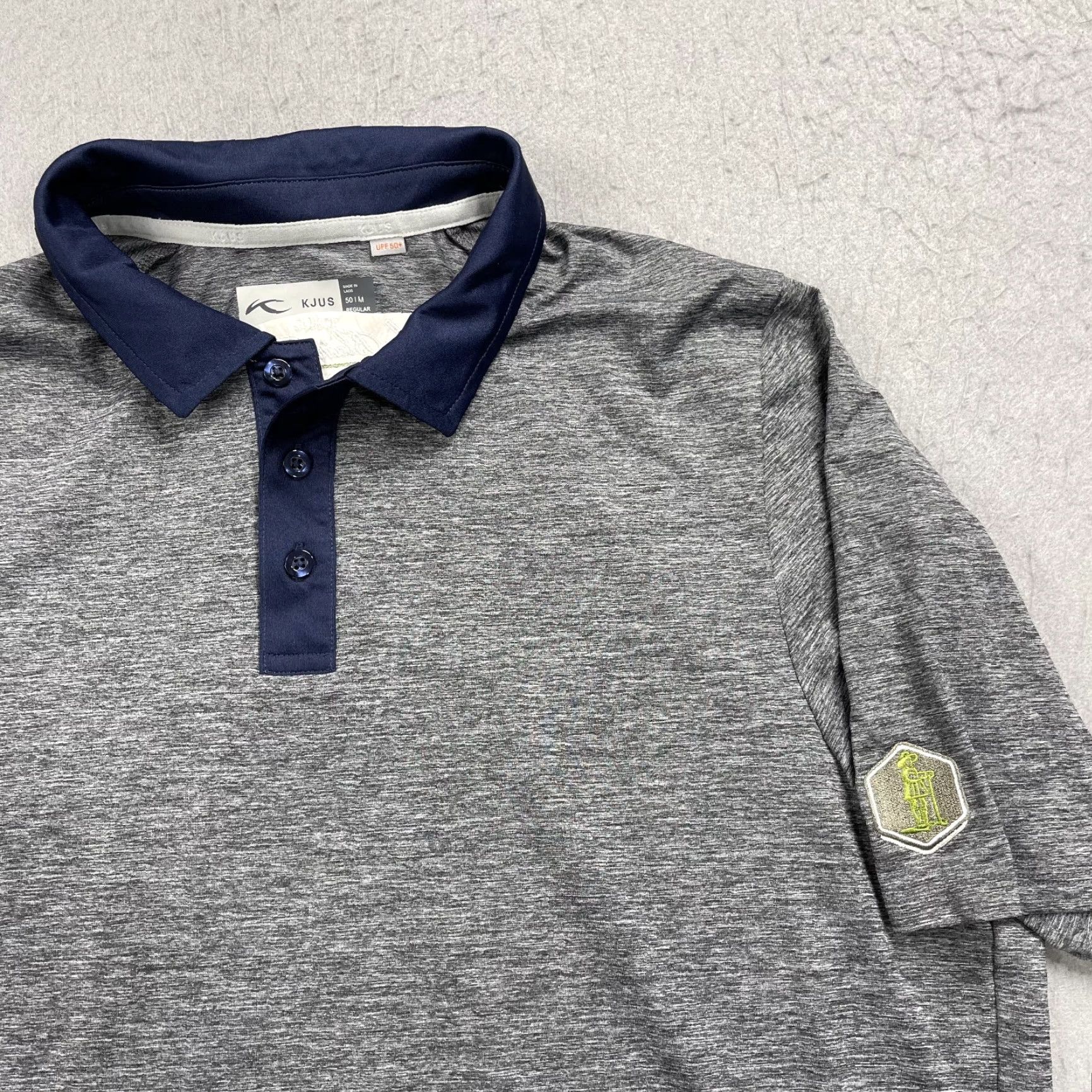 KJUS KJUS Polo Shirt Mens M Gray Logo Golf Stretch Short Sleeve Polo Sports Casual Activewear Shirt Size US M / EU 48-50 / 2 - 2 Thumbnail