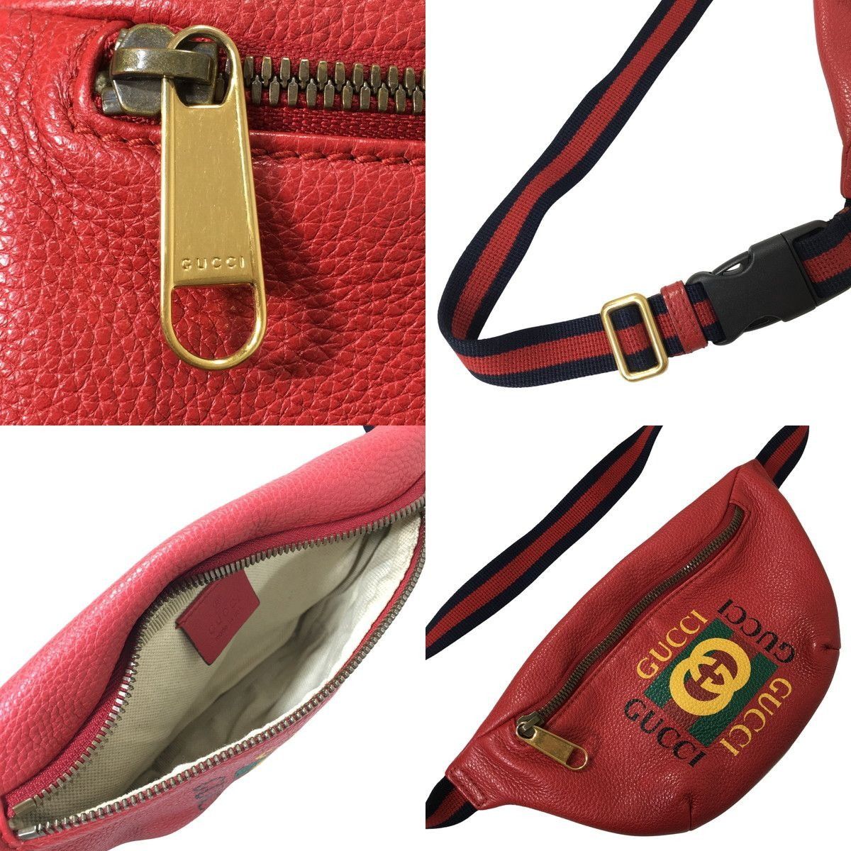 Gucci GUCCI Print Small Belt Bag Red 527792 0 Size ONE SIZE - 8 Thumbnail