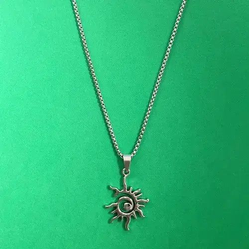 Designer × Jewelry Titanium Steel Sun Pendant Necklace for Men Women Size ONE SIZE - 1 Thumbnail
