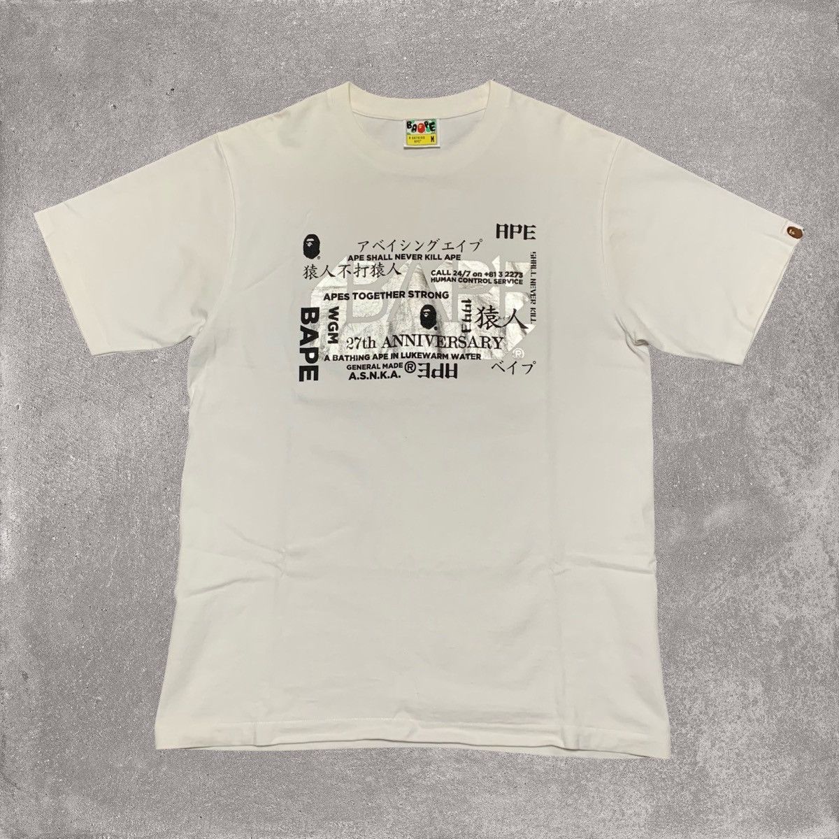 Bape Bape Medium 27th Anniversary Foil White Tee A Bathing Ape 20 Size US M / EU 48-50 / 2 - 1 Thumbnail