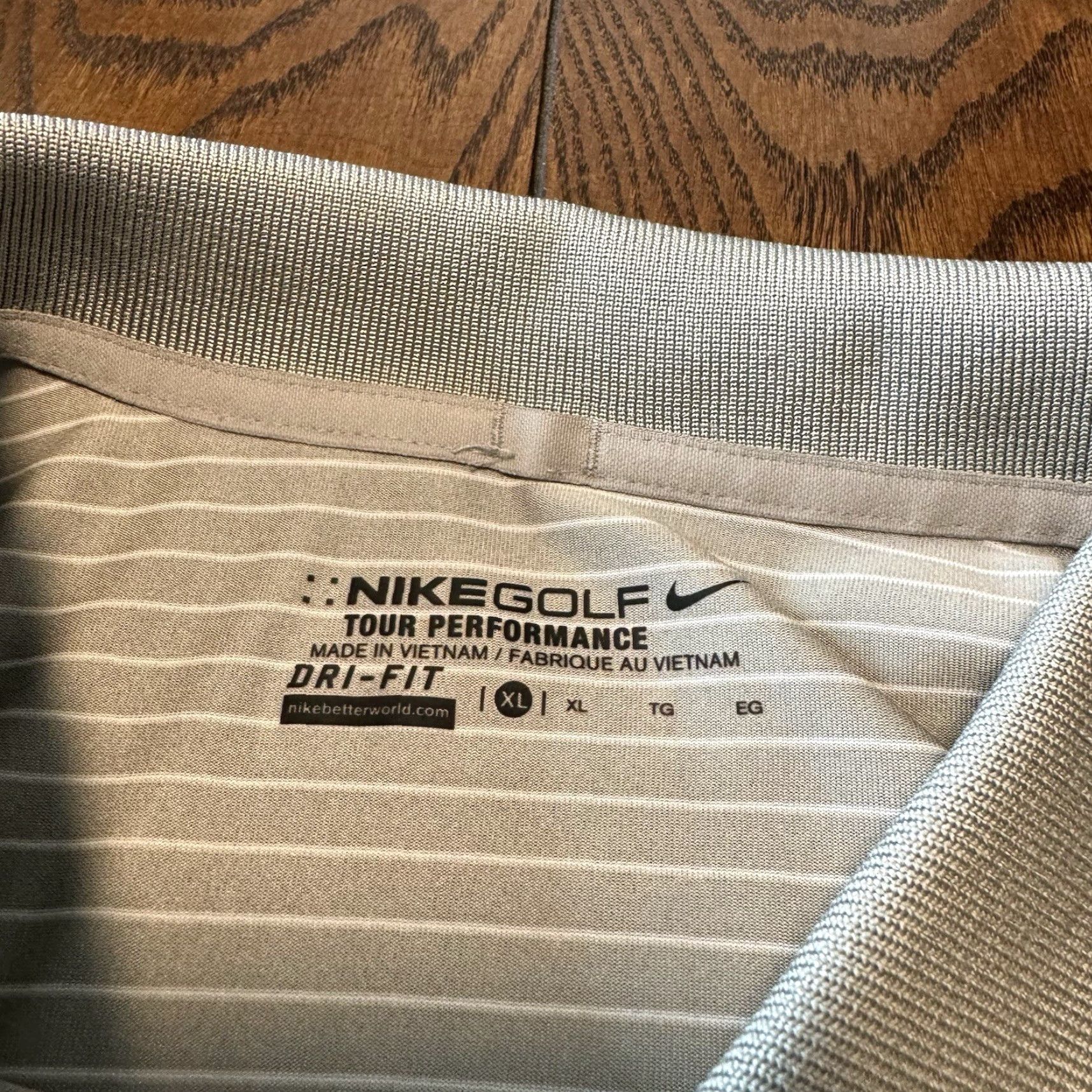 Nike Nike Polo Mens XL Striped Gray White Dri-Fit Golf Classic Sports Size US XL / EU 56 / 4 - 5 Thumbnail