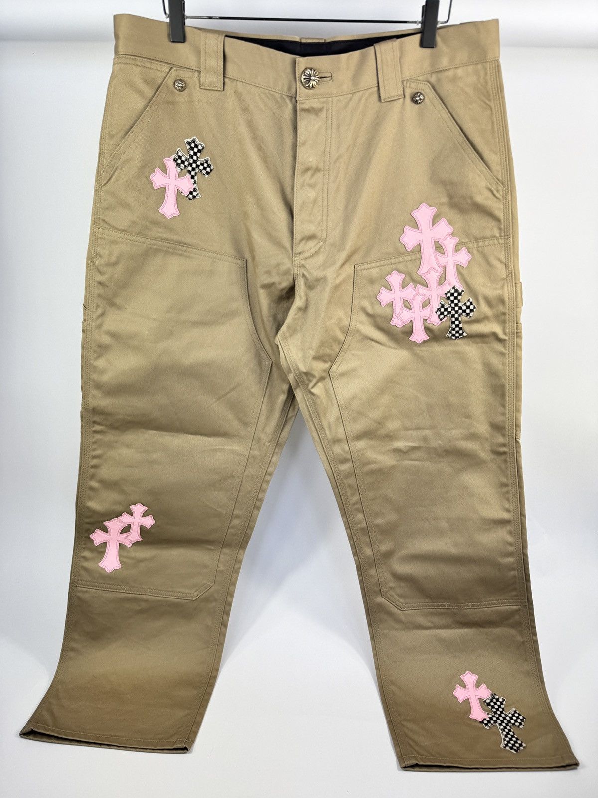Chrome Hearts LEATHER CROSS PATCH CARPENTER PANTS Size US 36 / EU 52 - 1 Thumbnail