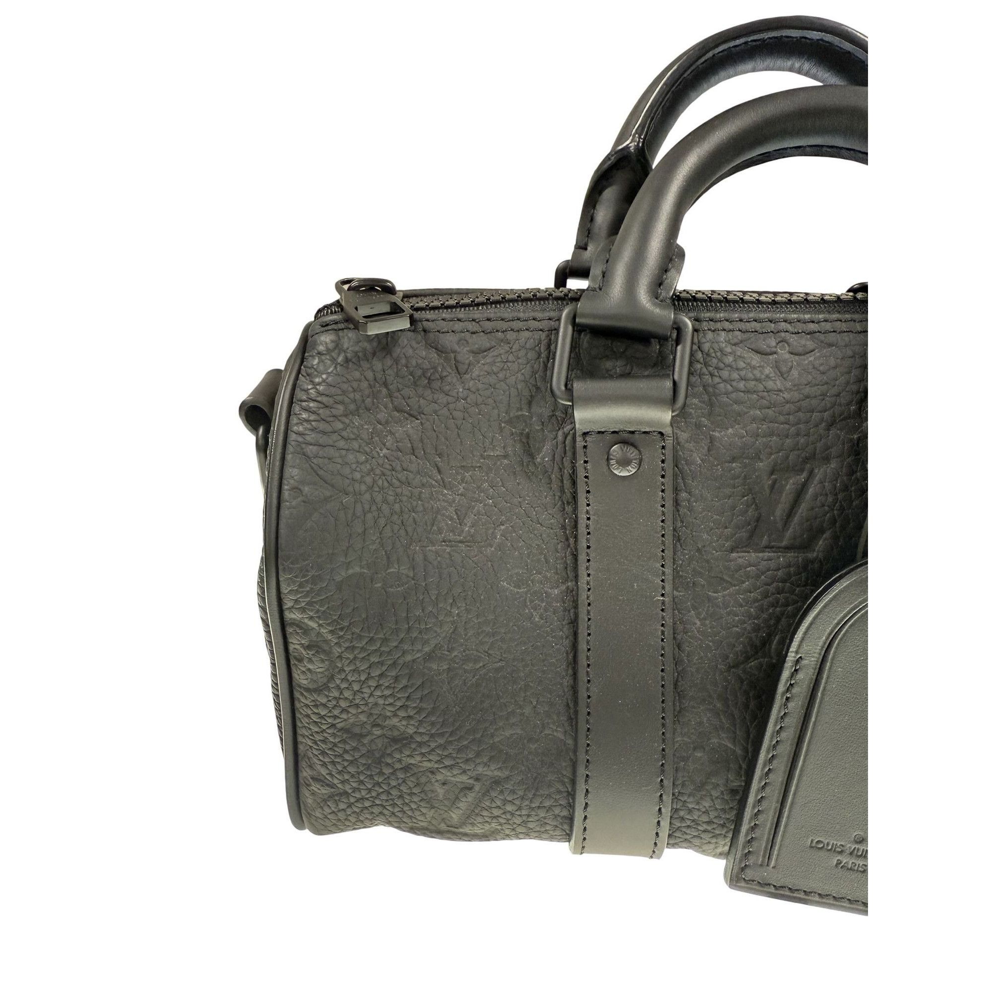 Louis Vuitton Louis Vuitton Black Monogram Embossed Leather Mini Duffel Ba Size ONE SIZE - 11 Thumbnail
