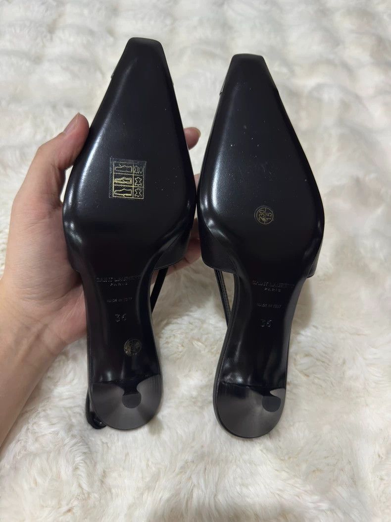 Saint Laurent Paris Saint Laurent Paris Black and silver High Heels 2505-Nextar Size US 5.5 / IT 35.5 - 4 Thumbnail