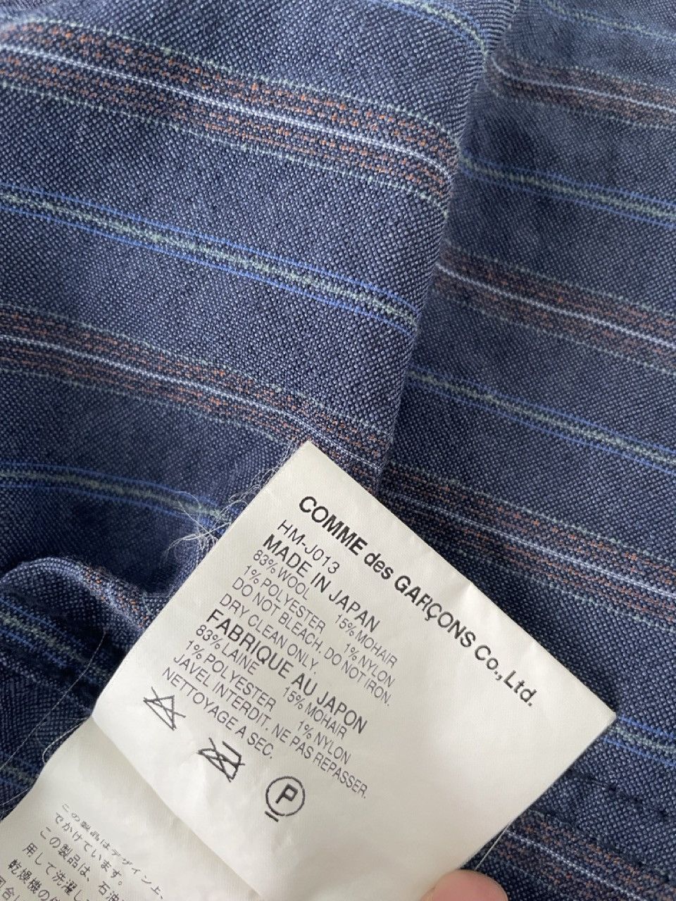 Comme des Garcons Homme Striped Mohair Jacket Size US M / EU 48-50 / 2 - 6 Thumbnail