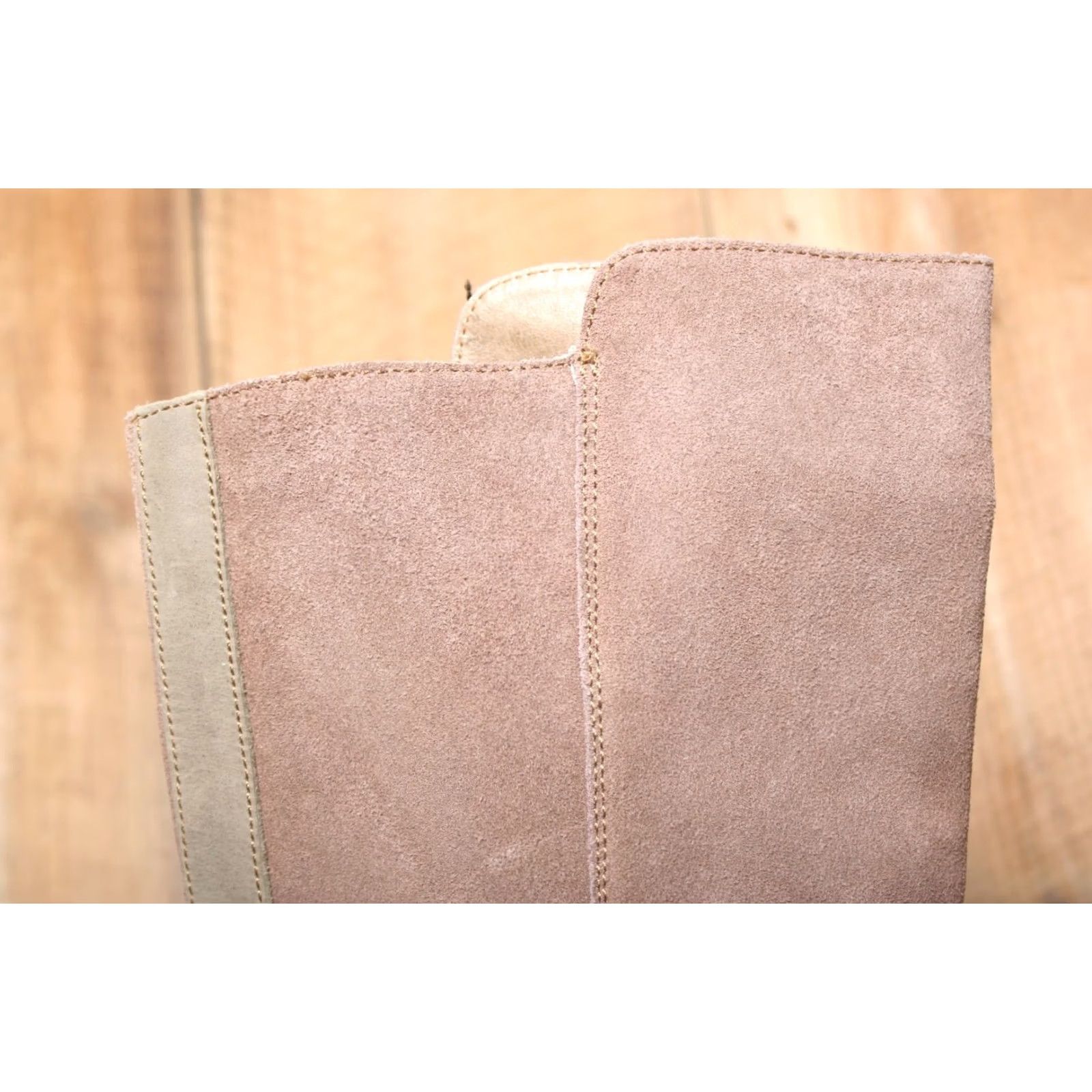 Vintage EMU Tarlo Brown Suede Knee-High Wedge Heel Boots Sz. 9 18" Tall Pull On Zip Women Size US 9 / IT 39 - 7 Thumbnail