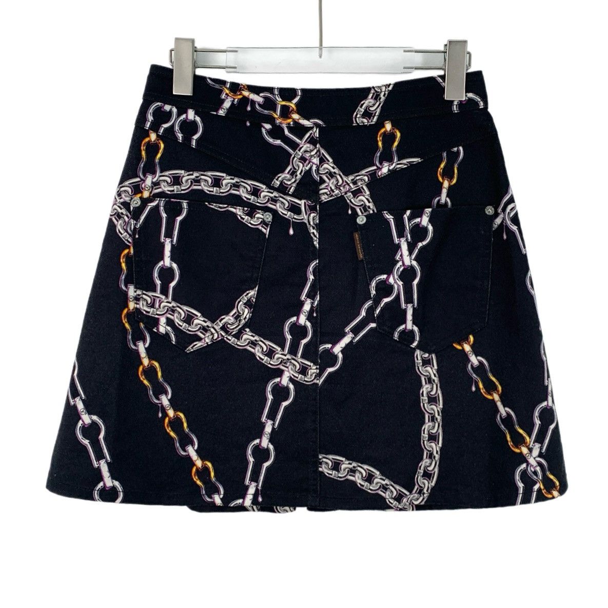 Louis Vuitton Louis Vuitton Black Chain Printed Cotton Casual Halter Skirt Size 26" / US 2 / IT 38 - 2 Thumbnail