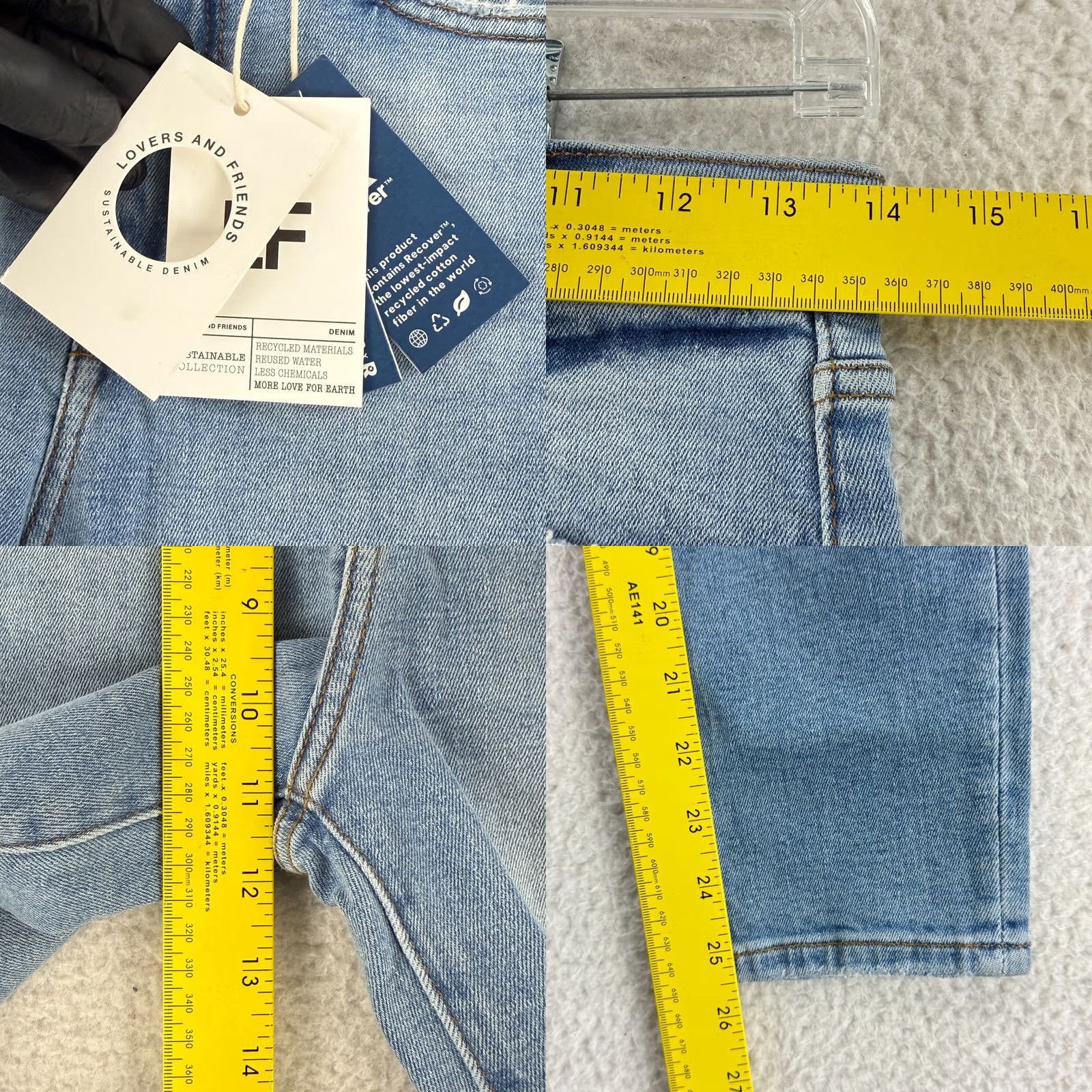 Vintage Lovers + Friends Mason Jeans Womens 26 Blue Denim High Rise Stretch Skinny Jeans Regular Rise Bohemian City College Size 28" / US 6 / IT 42 - 8 Thumbnail