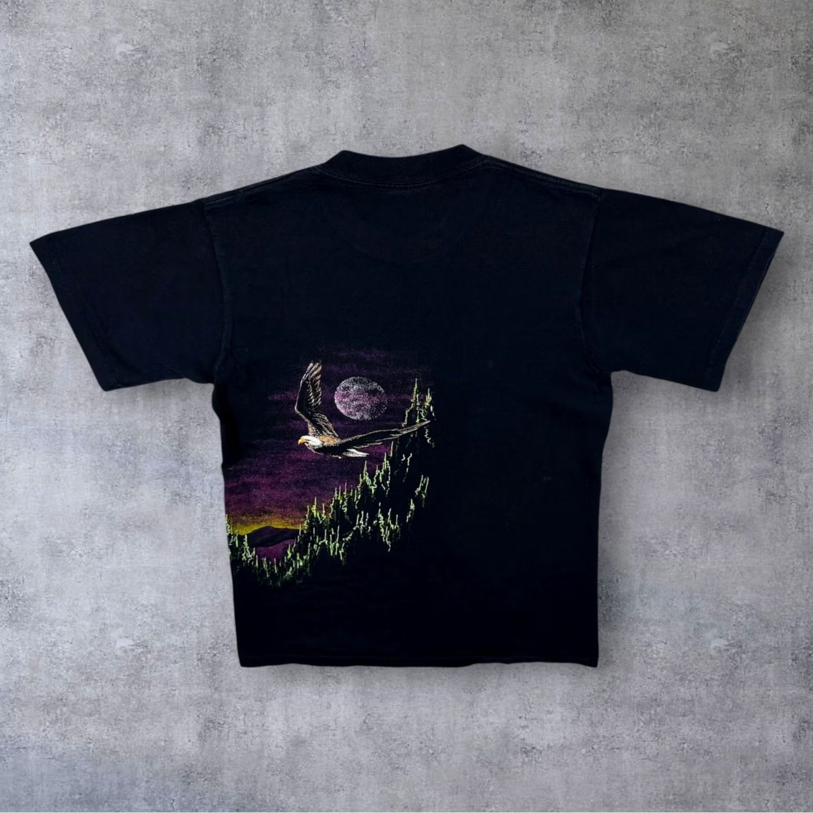 Elwood VINTAGE Hazelwood Bald Eagle Animal Wildlife Black Single Stitch T-Shirt Medium M Mens Short Sleeve Crew Neck Graphic Front Back Made in USA 90s Size US M / EU 48-50 / 2 - 2 Thumbnail
