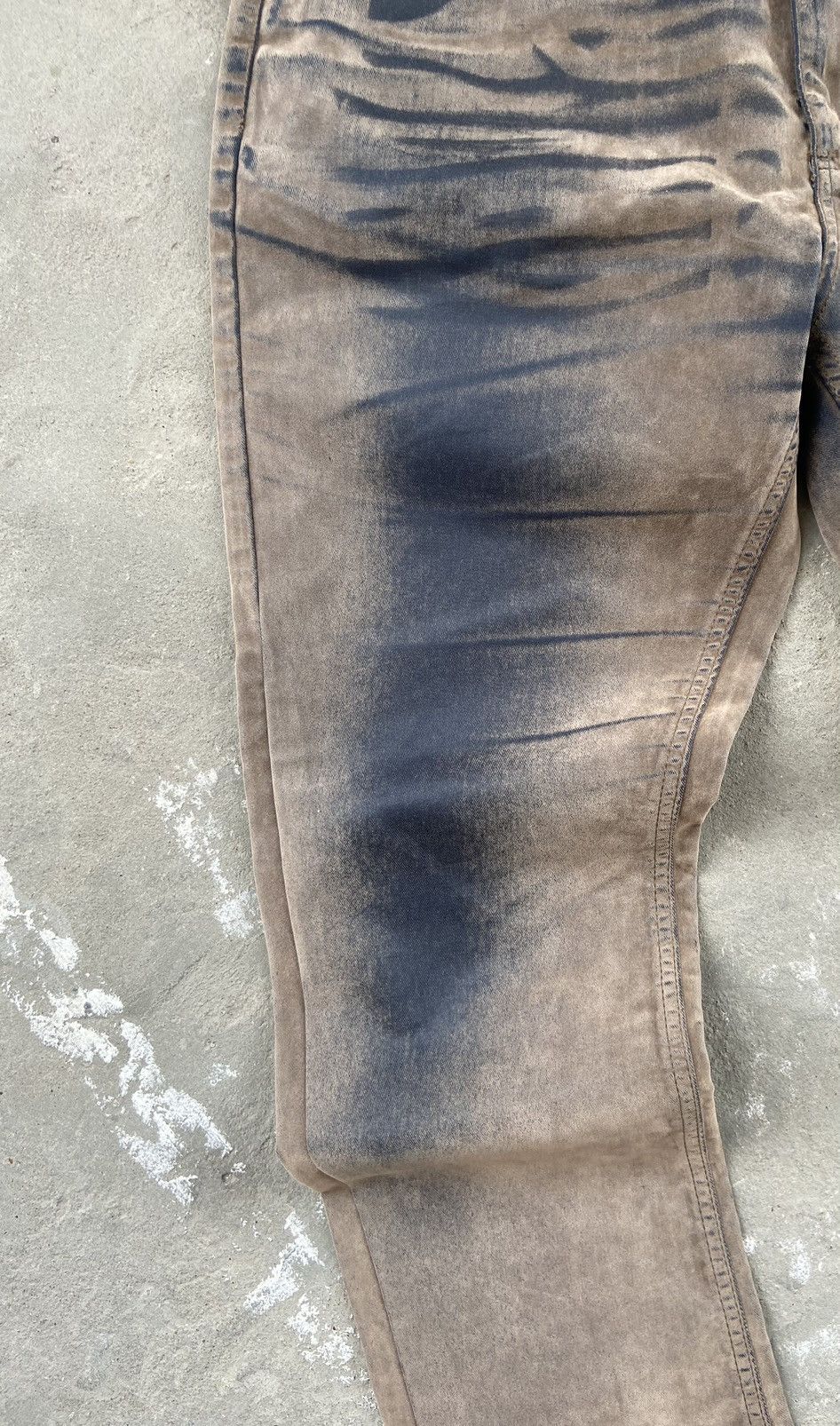 If Six Was Nine × Japanese Brand Vintage Y2K Faded Waxed Jeans Size US 34 / EU 50 - 7 Thumbnail