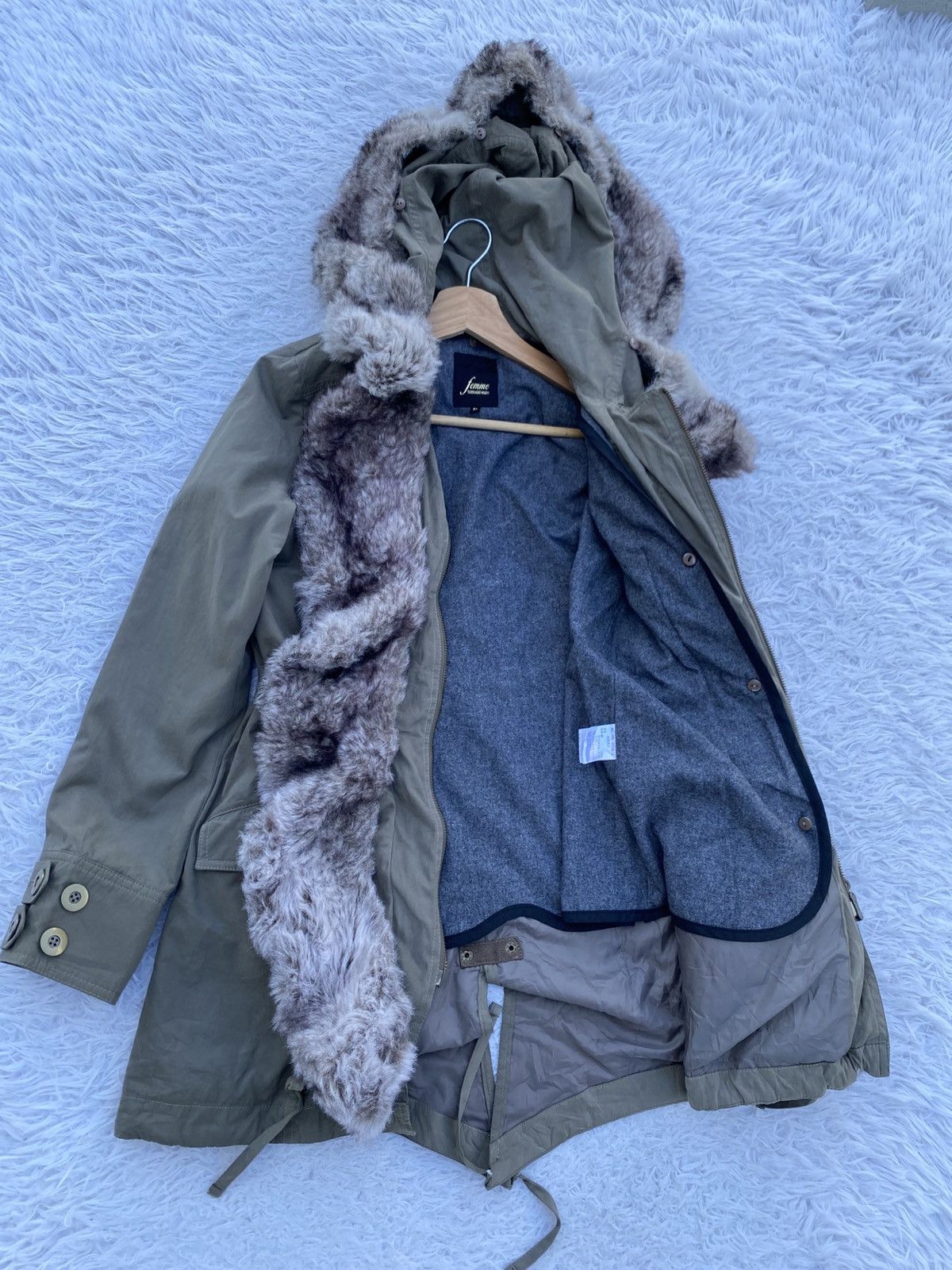 Tornado Mart Rare Femme Tornado Mart Faux Fur Frill Hooded Coat Jacket Size S / US 4 / IT 40 - 8 Thumbnail