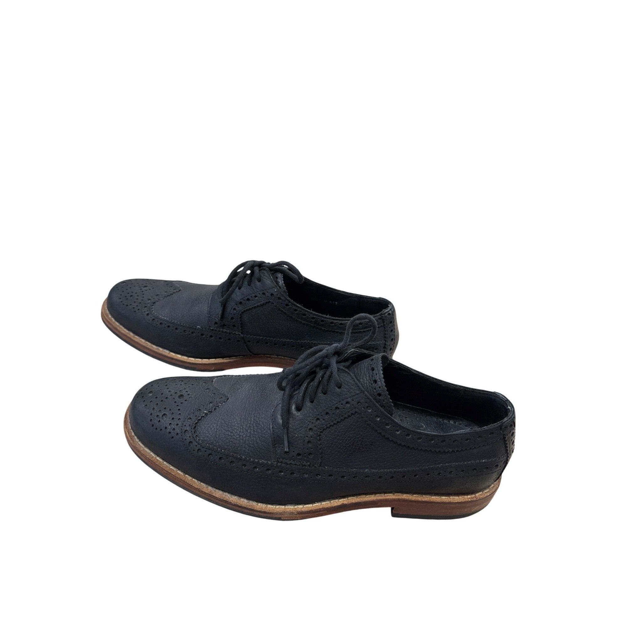 Cole Haan Cole Haan Mens Black Leather Suede Oxford Dress Shoes 8M SKU Size US 8 / EU 41 - 3 Thumbnail