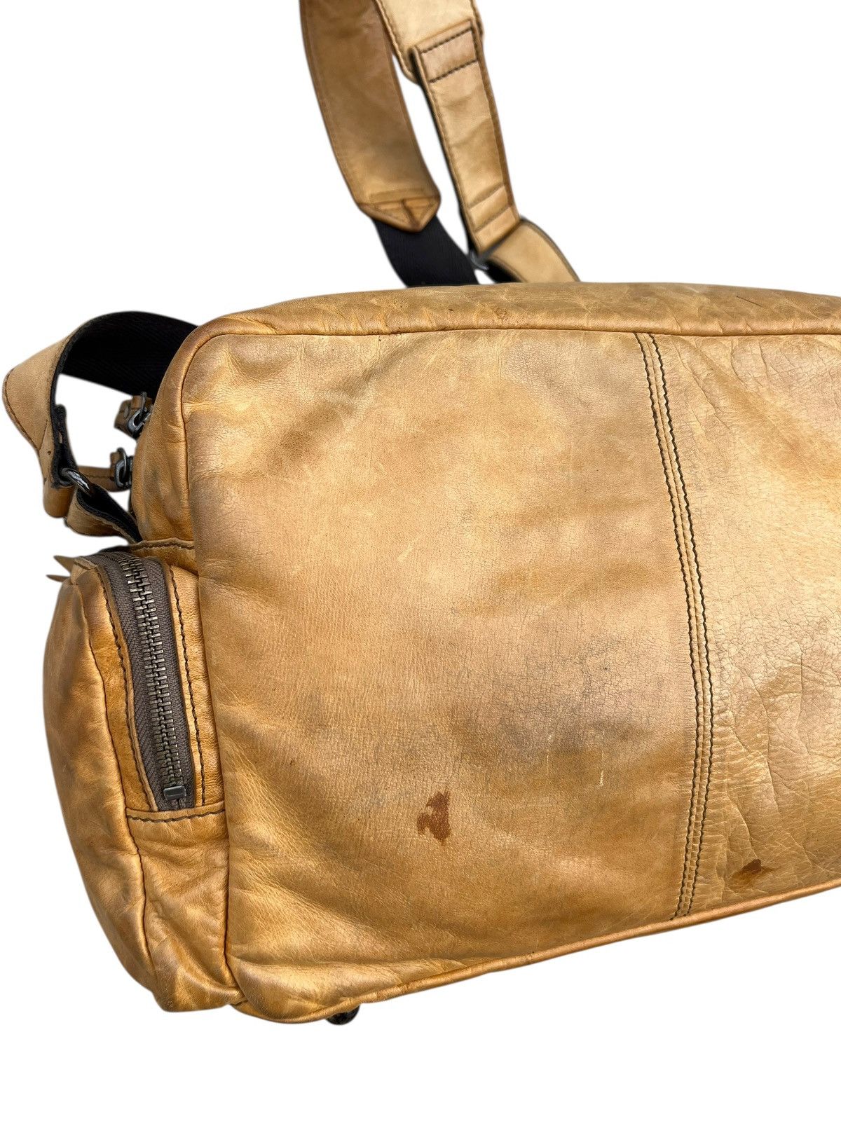 Leather LINK-KU Japan Stains Patina Horse Leather Messenger Bag Size ONE SIZE - 10 Thumbnail