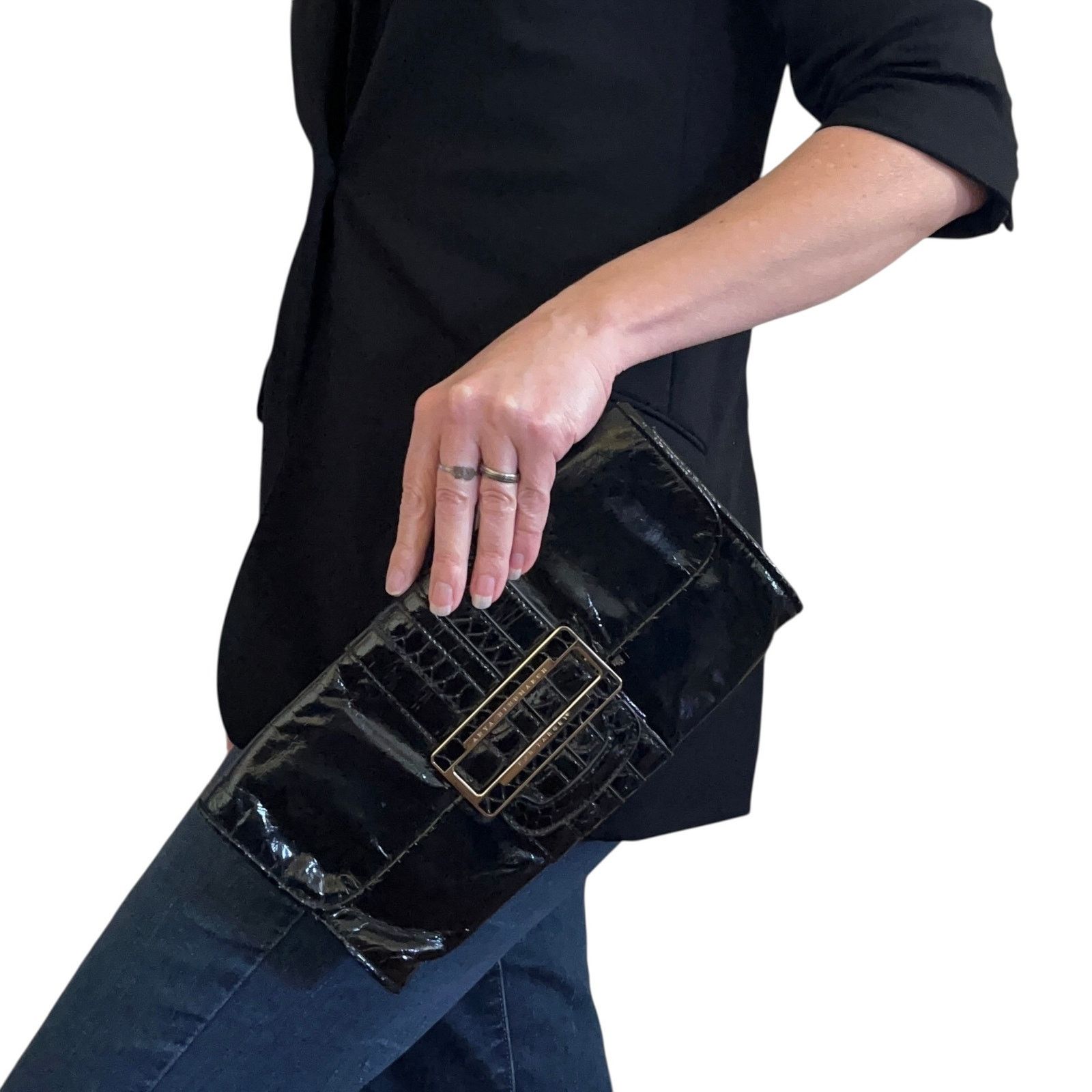 Anya Hindmarch × Target Basics Anya Hindmarch x Target Black Patent Faux Leather Clutch Bag Size ONE SIZE - 2 Thumbnail