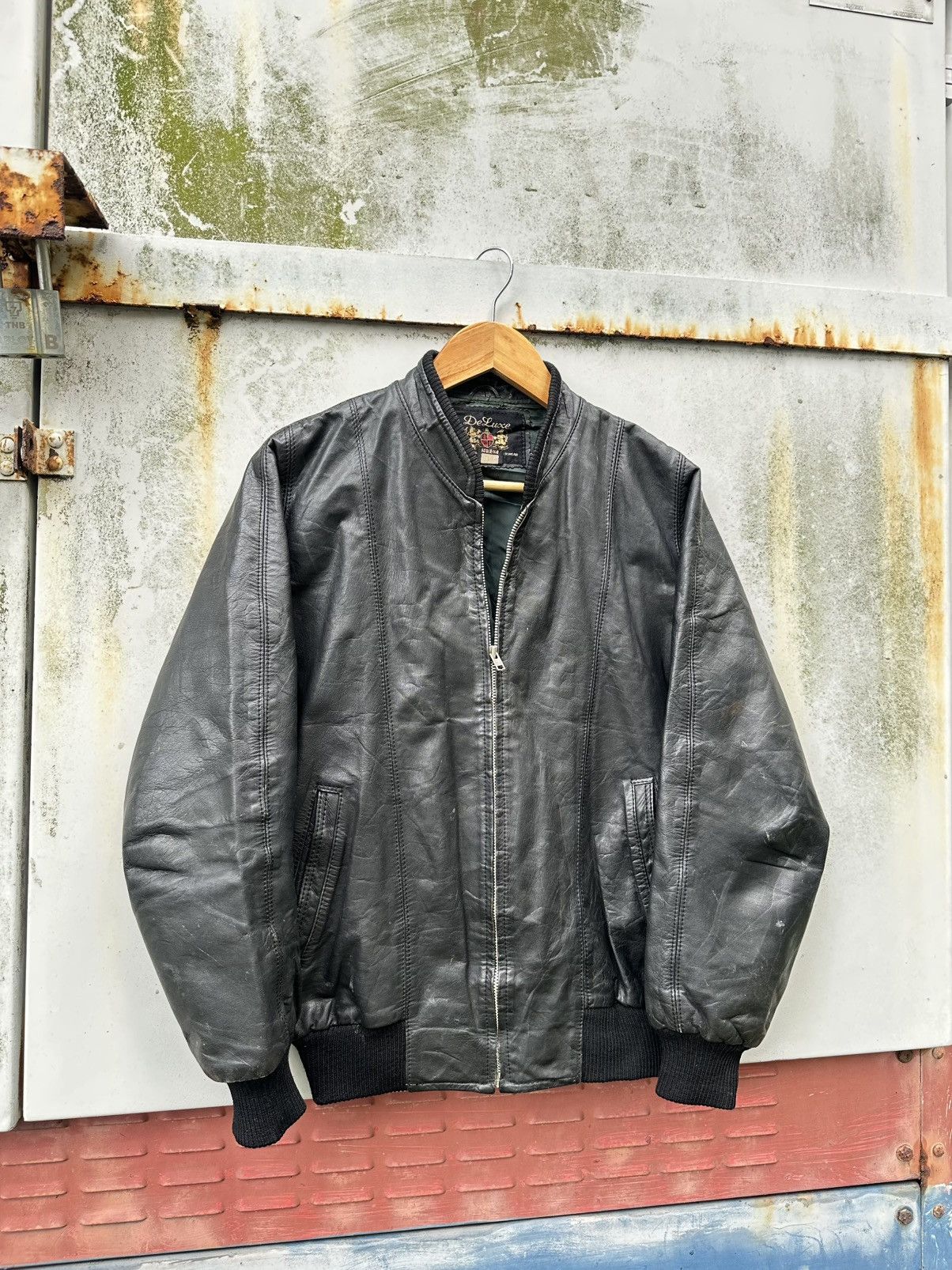 Vintage 👹Vintage Deluxe Leather Bomber Jacket Size US M / EU 48-50 / 2 - 6 Thumbnail
